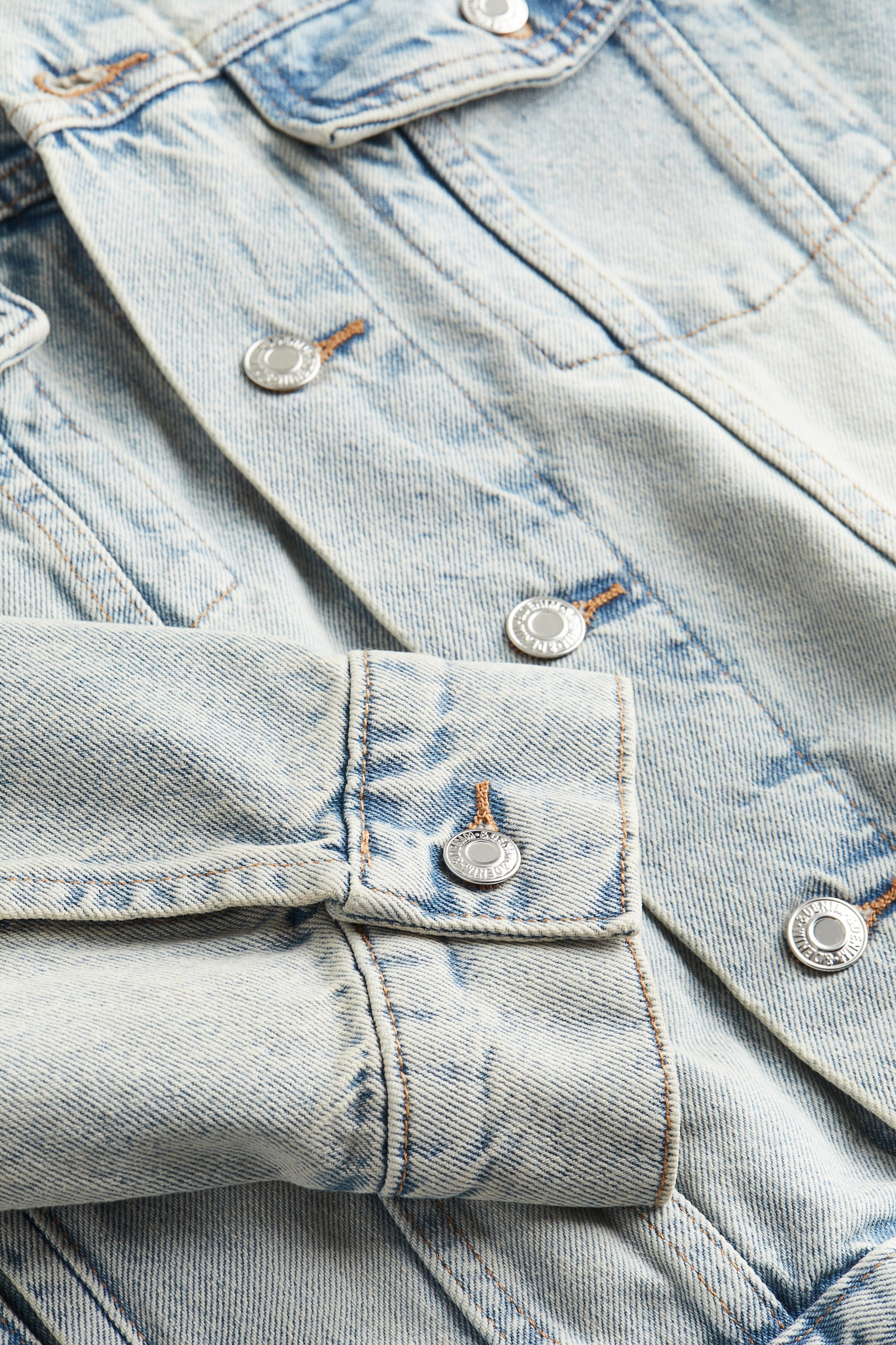 Short Denim Jacket - Pale denim blue/White/Light denim blue/Denim blue - 5