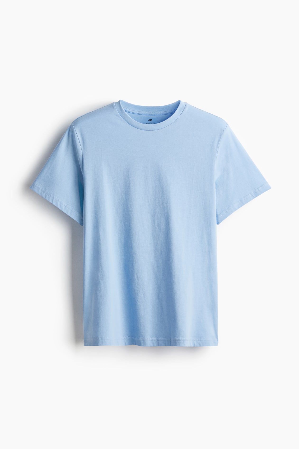 Regular Fit T-shirt - Round neck - Short sleeve - Light blue - Men 