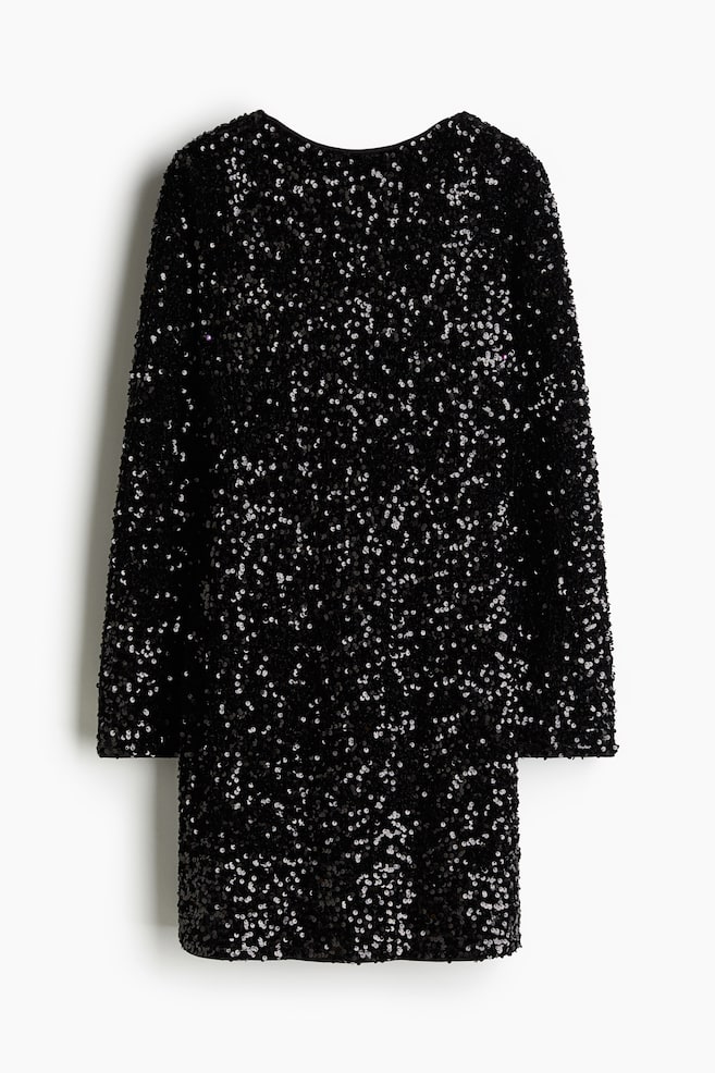 MAMA Paillettenkleid mit tiefem Rückenausschnitt - Schwarz/Dunkelrot/Dunkelblau - 1