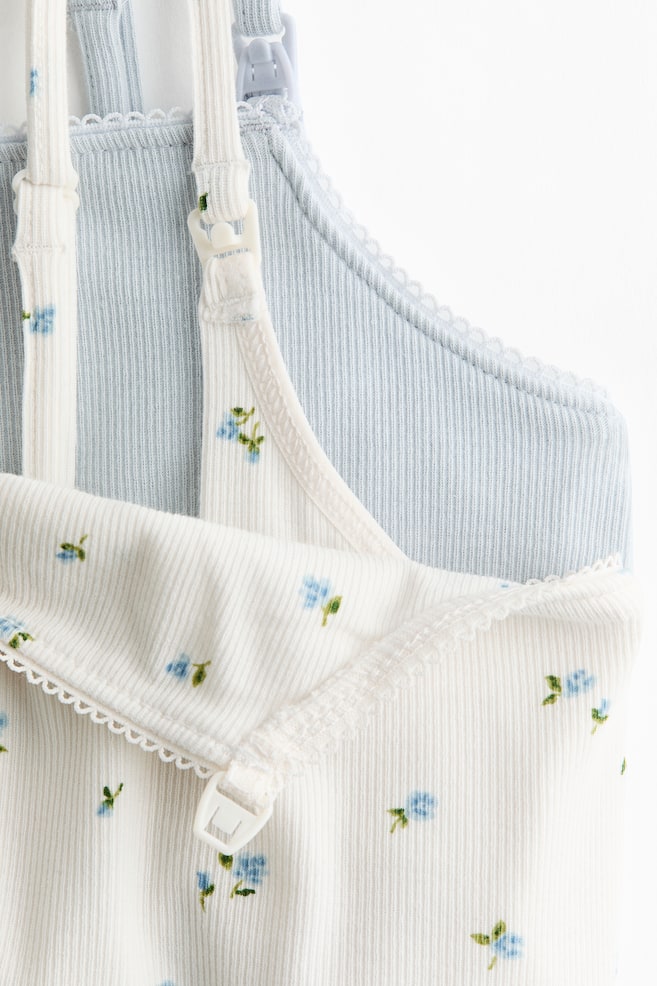 MAMA 2-pack ammetopp-Lys blå/Blomstret - 2