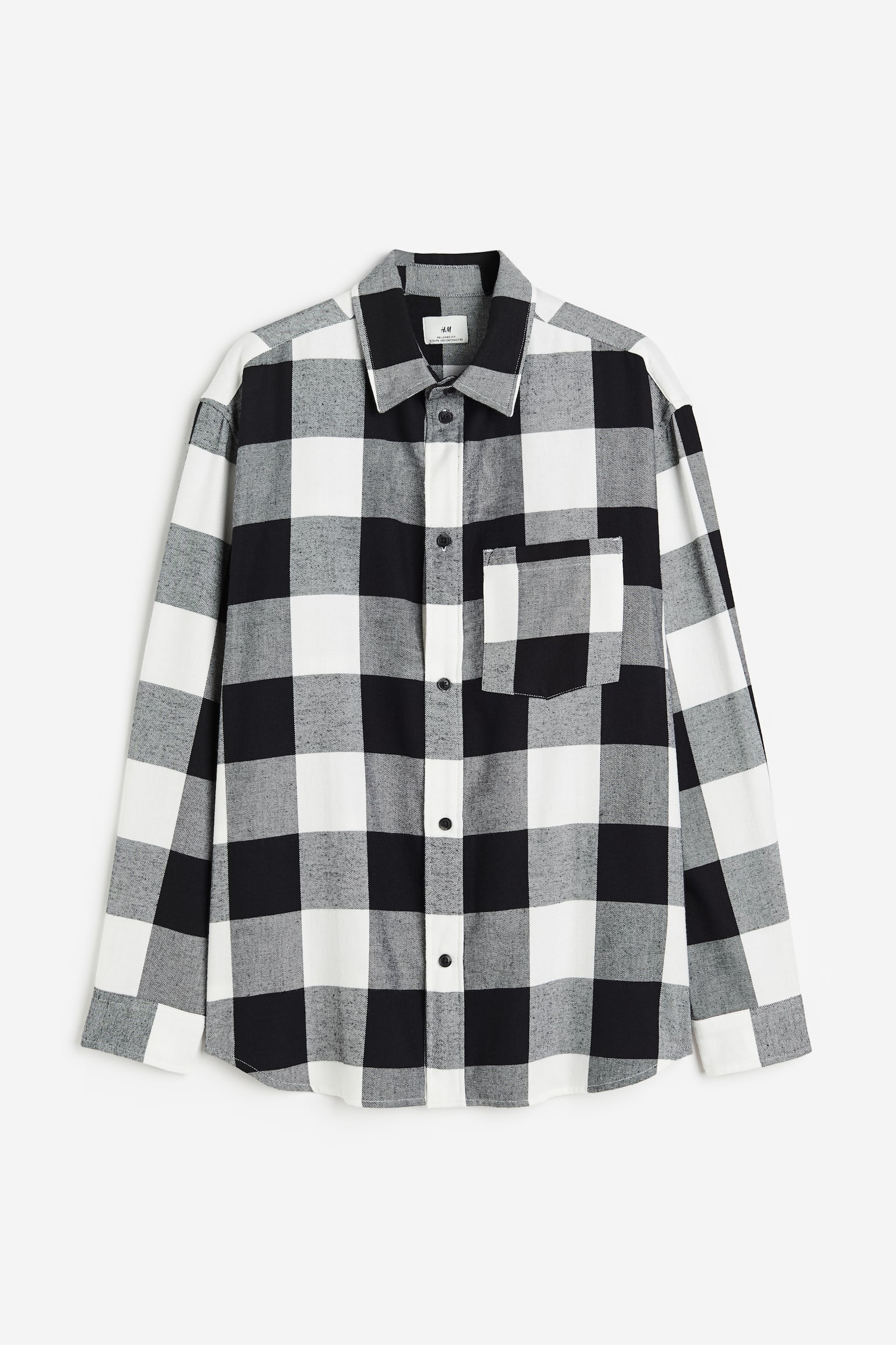 Relaxed Fit Flannel shirt - Black/Checked - 2