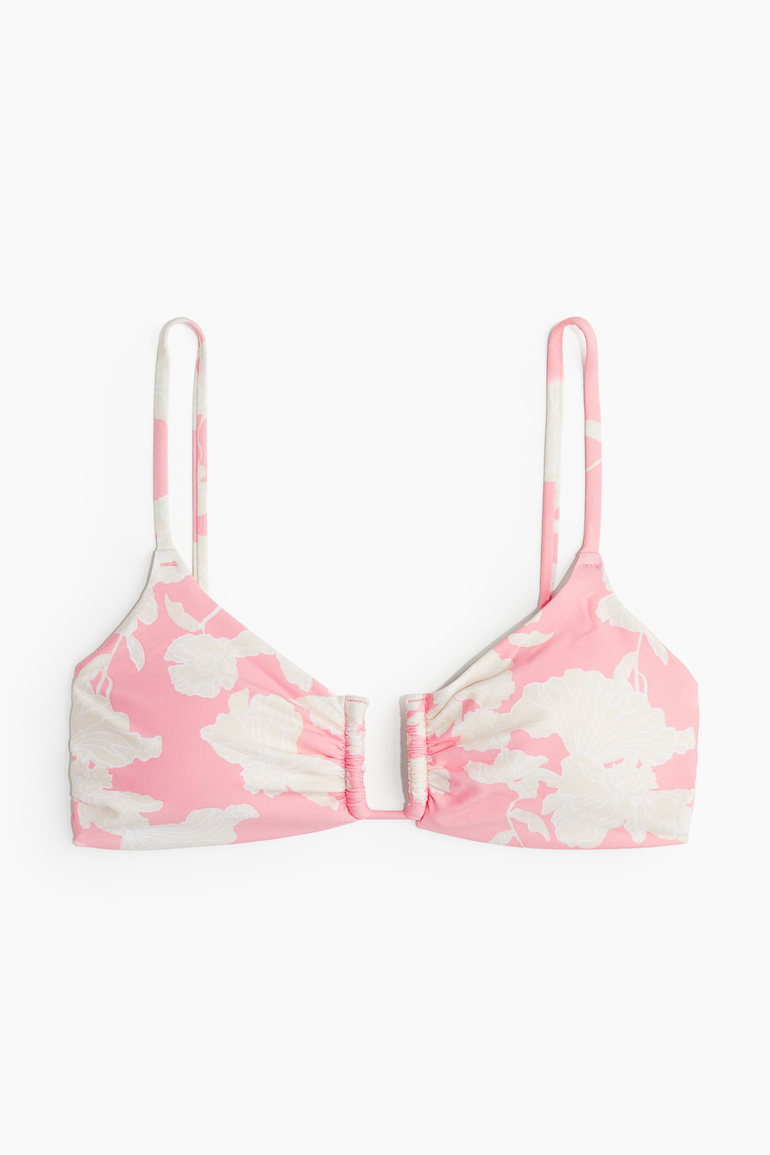 Padded bikini top - Light pink/Floral/Light yellow/Black - 2