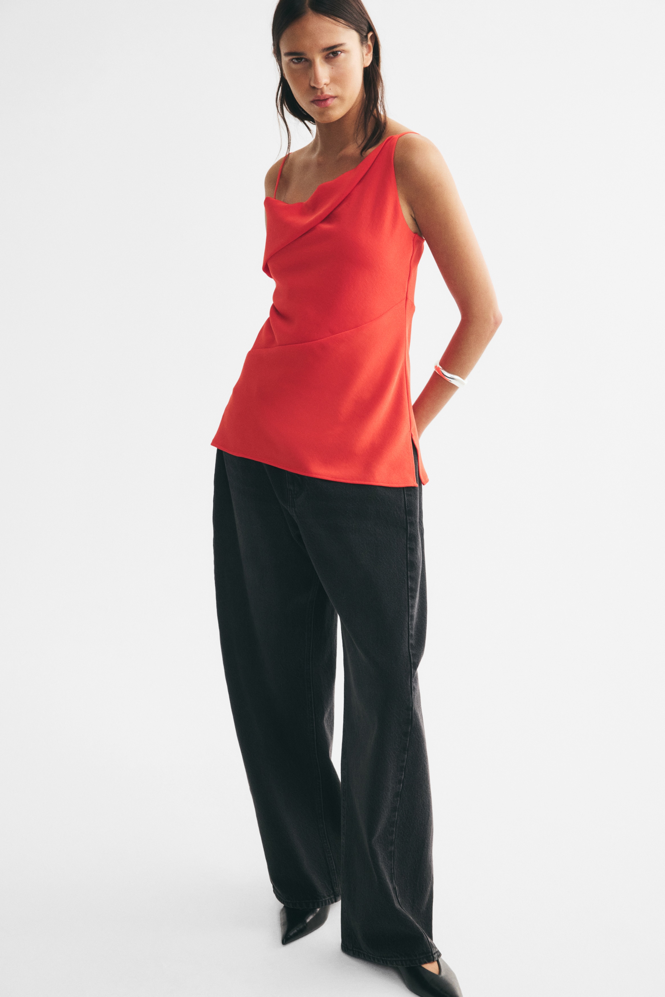 Women's Red Asymmetric Strappy Top | H&M US