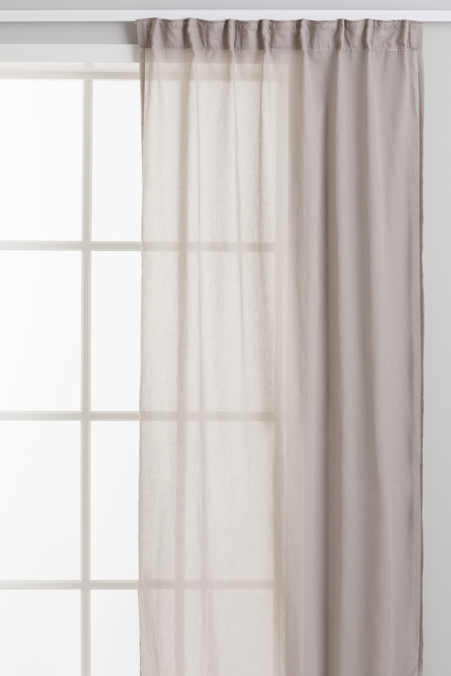 2-pack airy curtains - Greige/White - 2