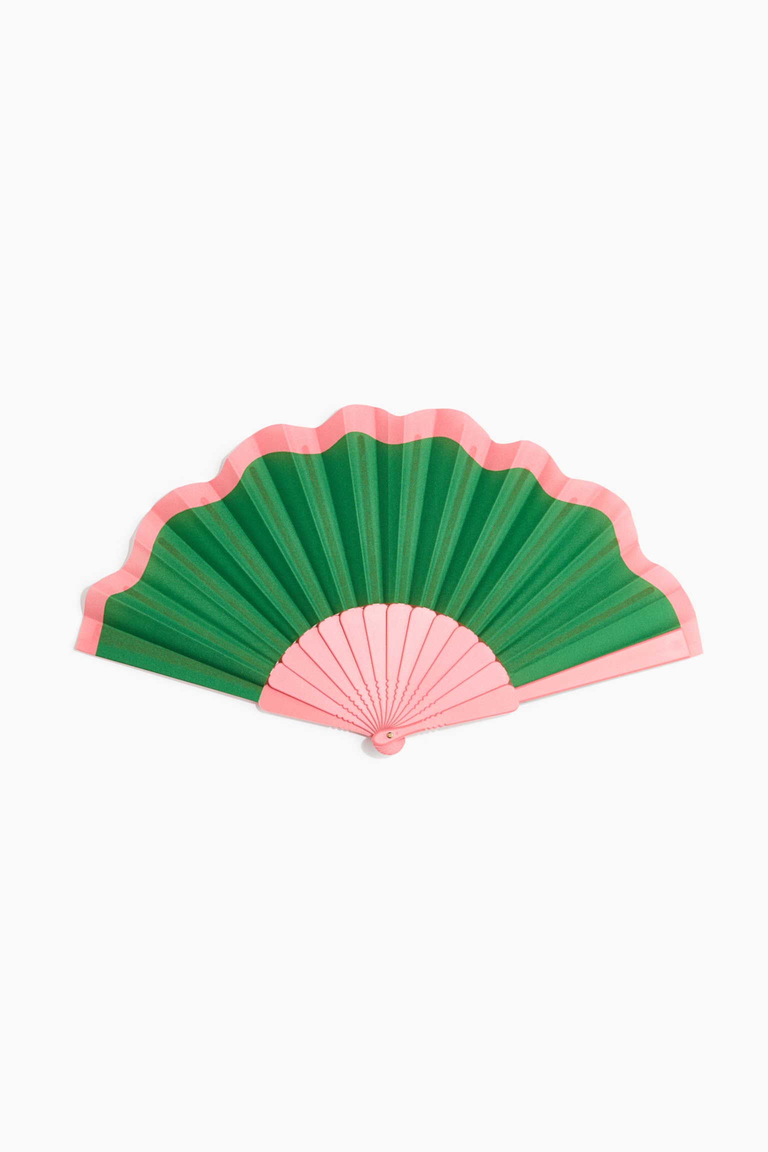 Éventail repliable - Vert/rose
