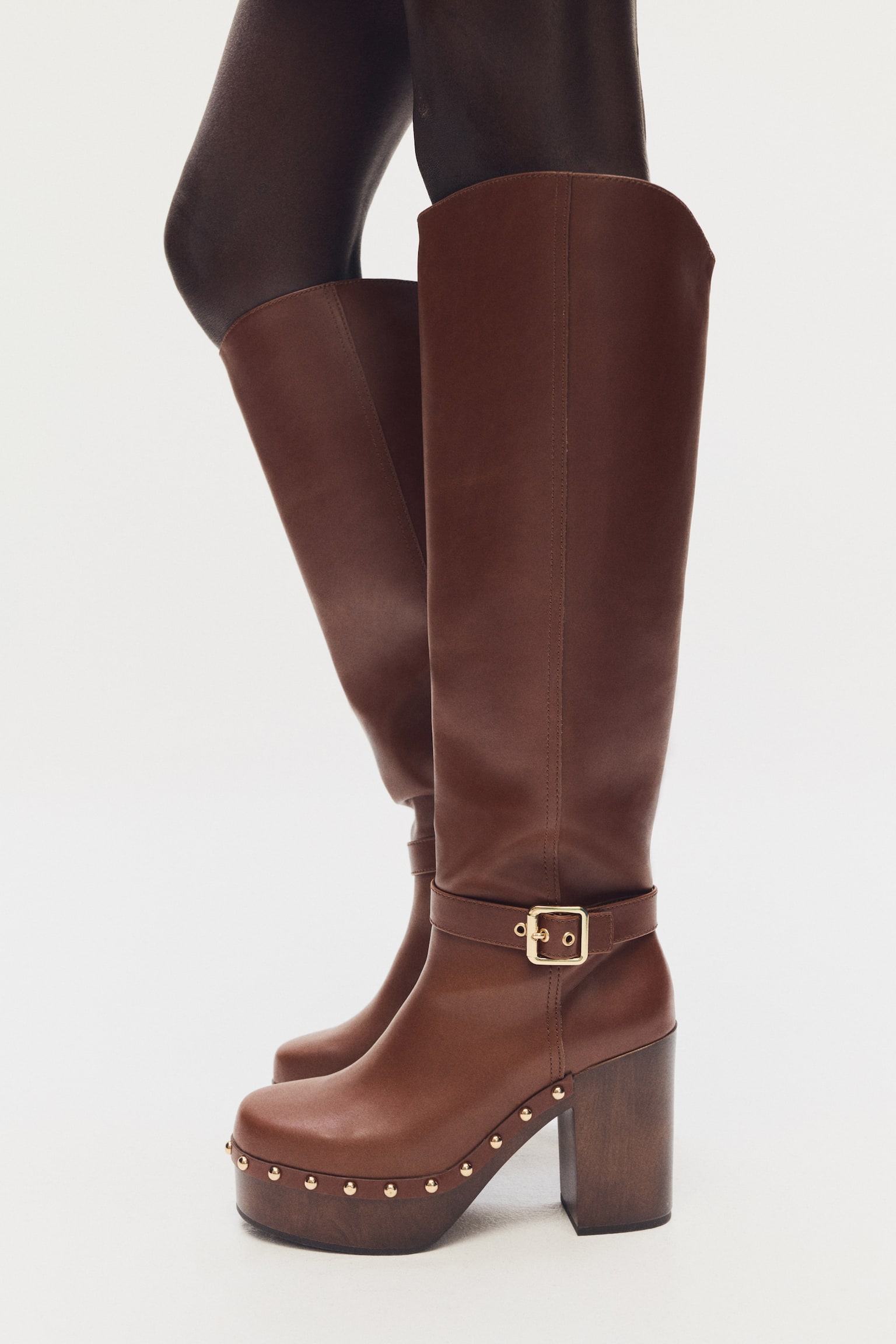 Μπότες μέχρι το γόνατο - Καφέ - 2