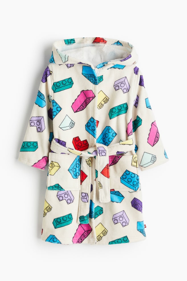 Printed cotton terry dressing gown - Multicolour/LEGO/Light beige/LEGO - 1