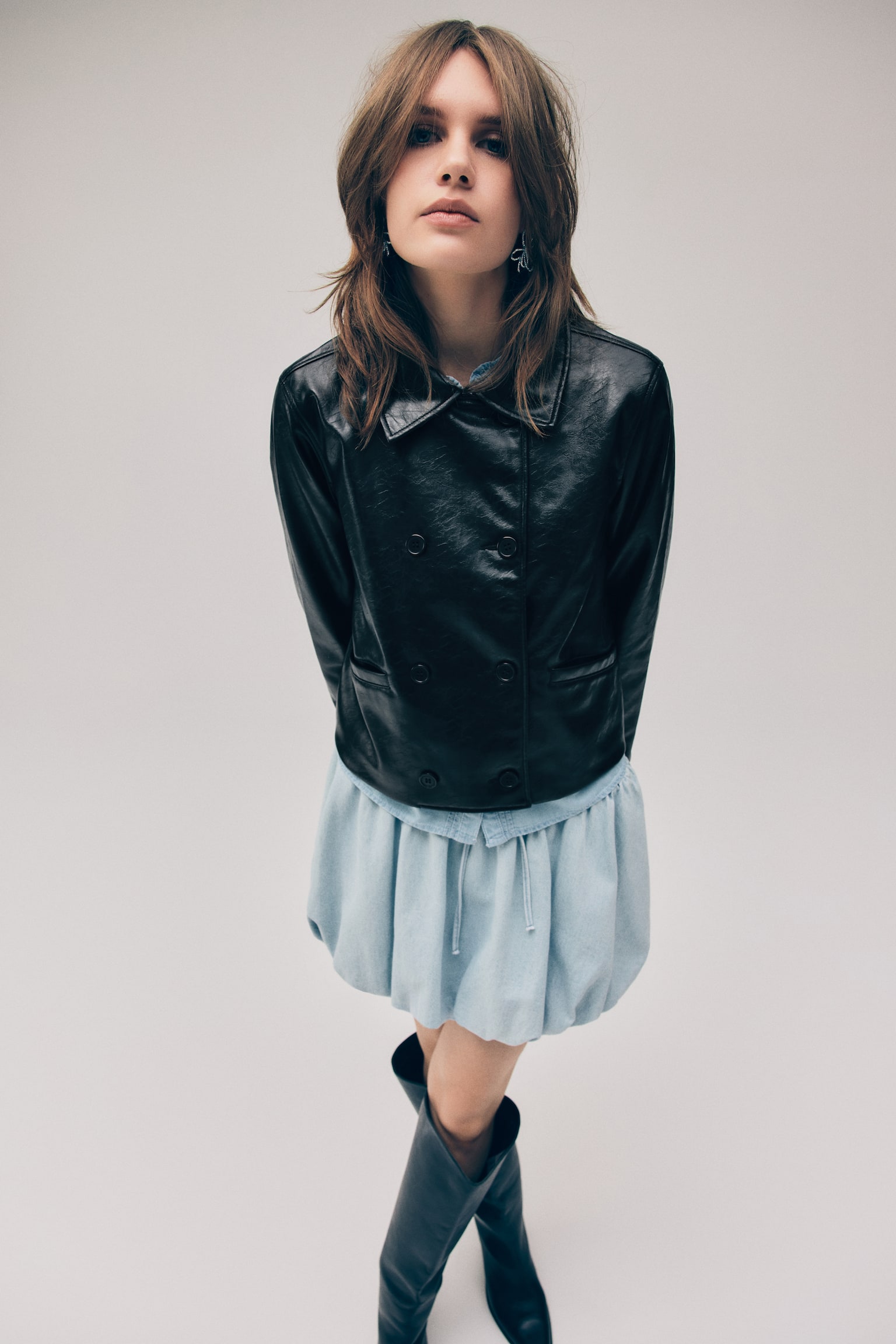 ז'קט עם ציפוי - שחור - 7