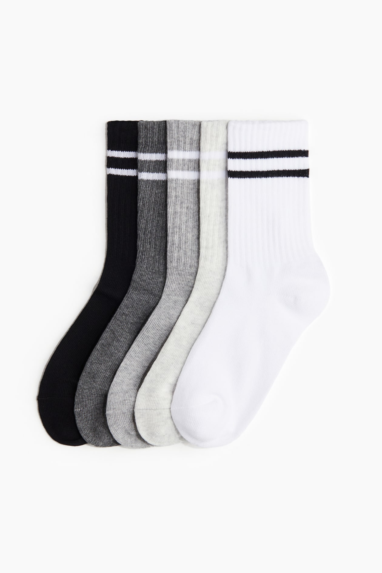 5 paar sportsokken - Wit/grijs - DAMES | H&M BE