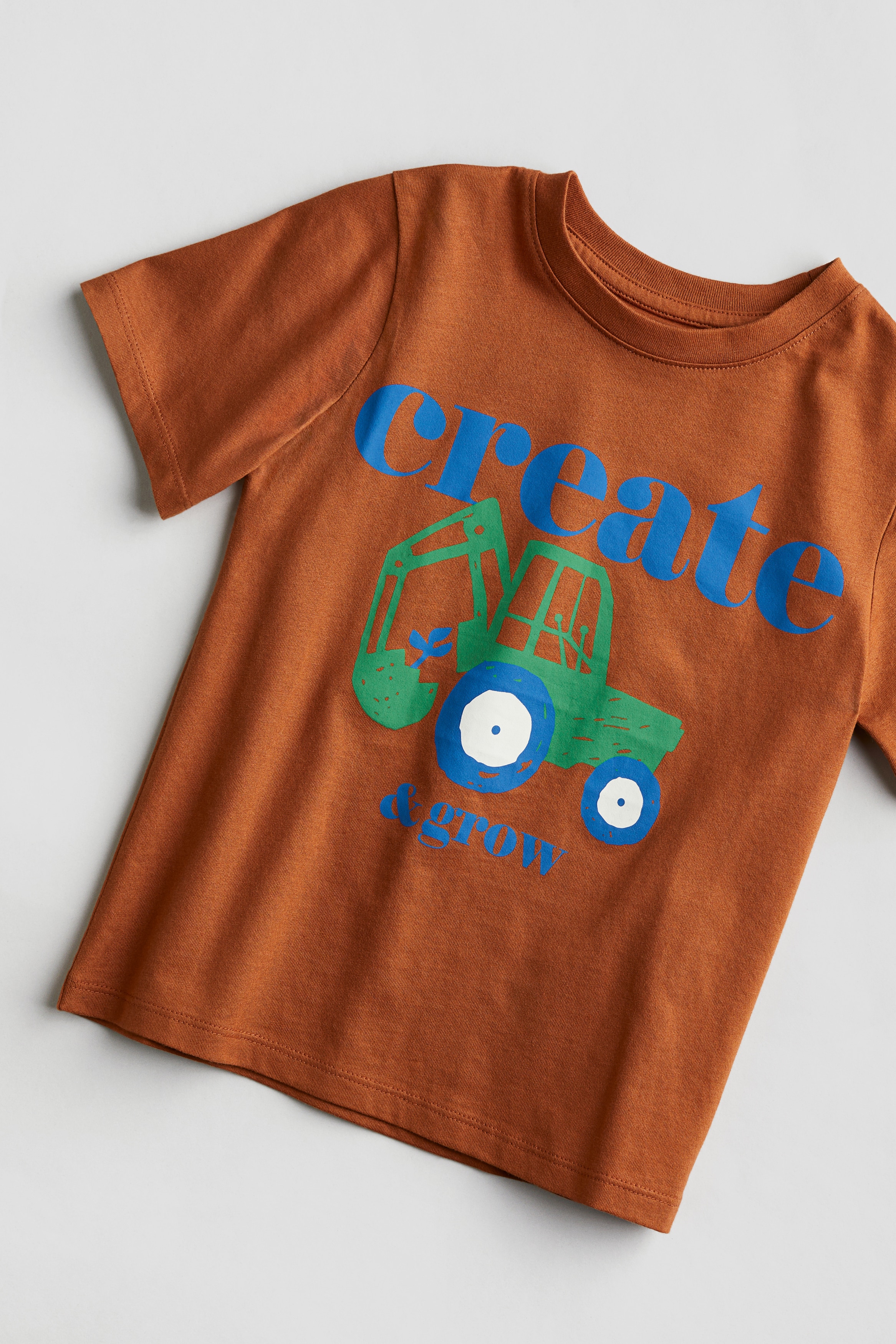 Printed T-shirt Brown/Create Grow Kids H&M IN - Main Image