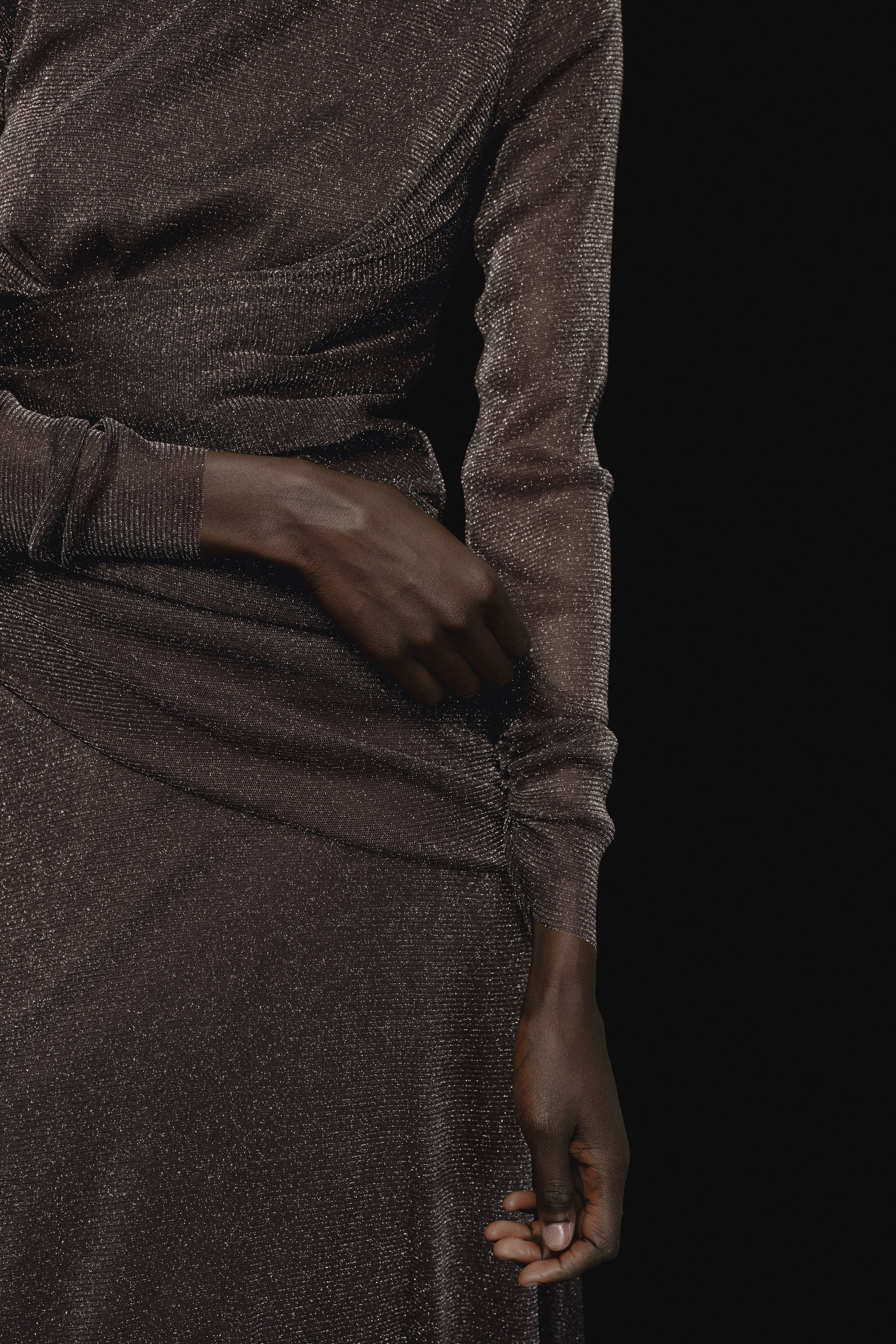 查看大圖: 金蔥網紗洋裝 - 深咖啡色 - Ladies | H&M 2