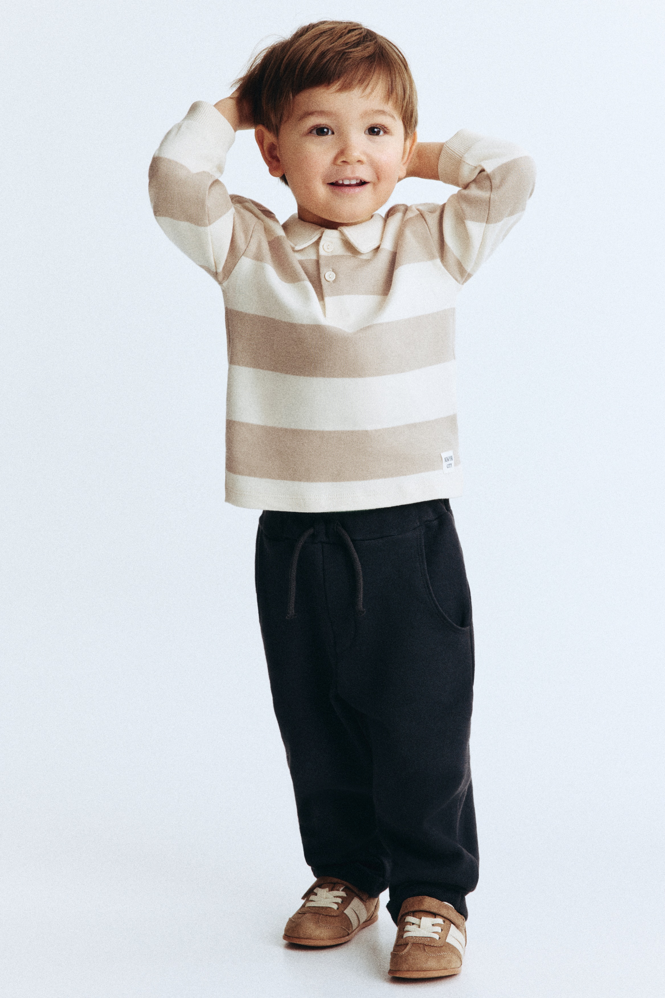 Maglia da rugby in cotone - Crema/beige chiaro/Bianco/blu navy