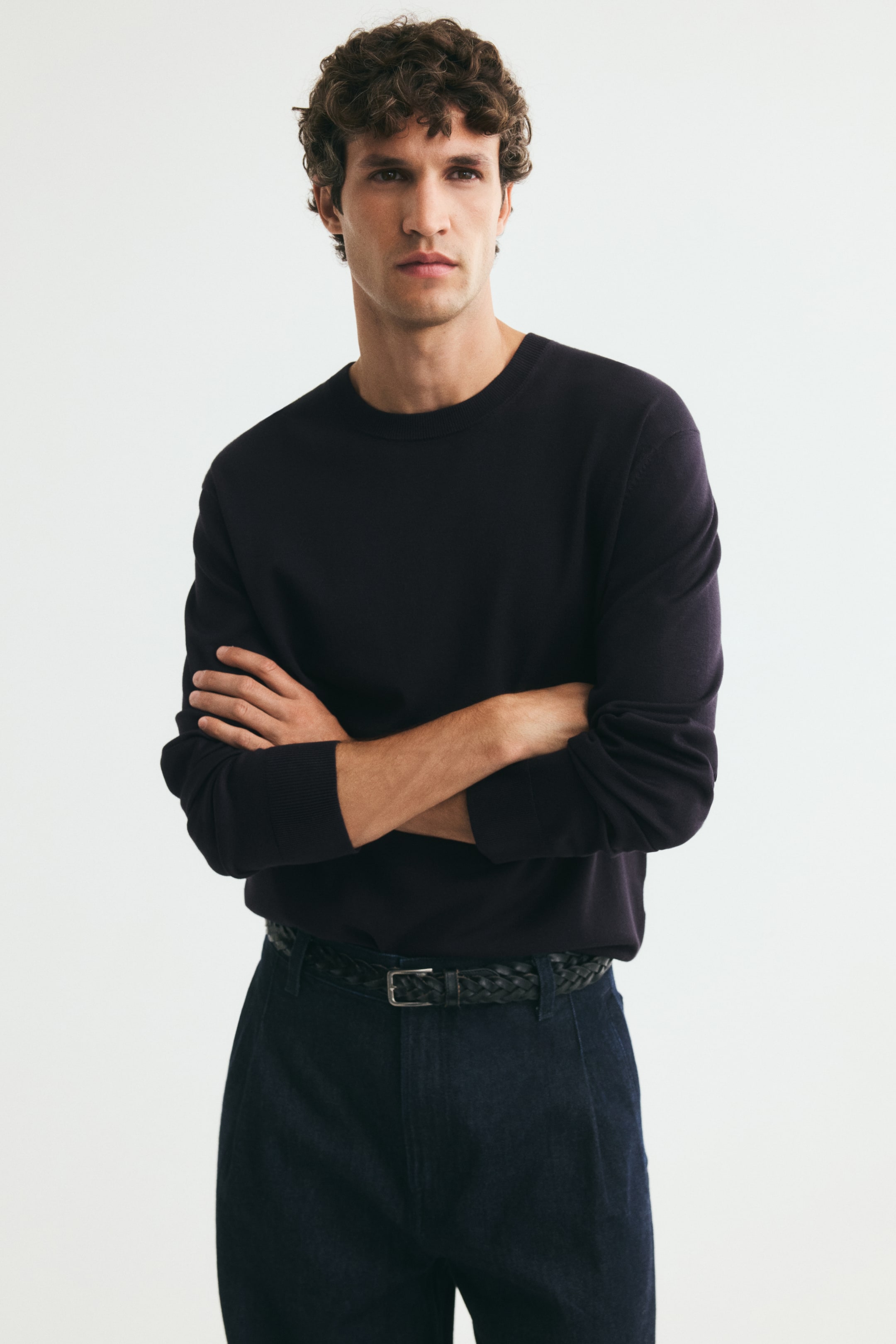 View larger image: Regular Fit Fine-knit jumper - Navy blue - Men | H&M IN 1