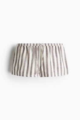 Shorts i linmix med dragsko