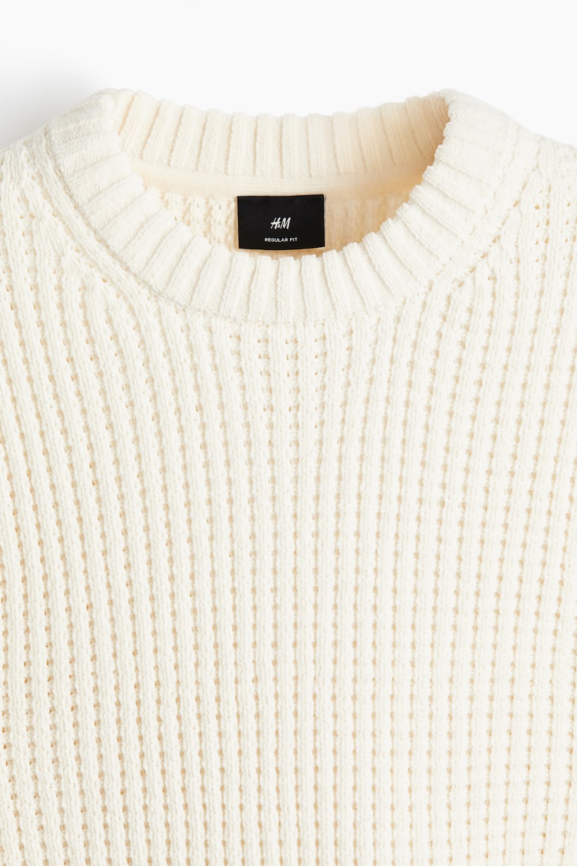 Sueter Blanco Hombre H&m Suéter Slim Fit En Tejido Fino