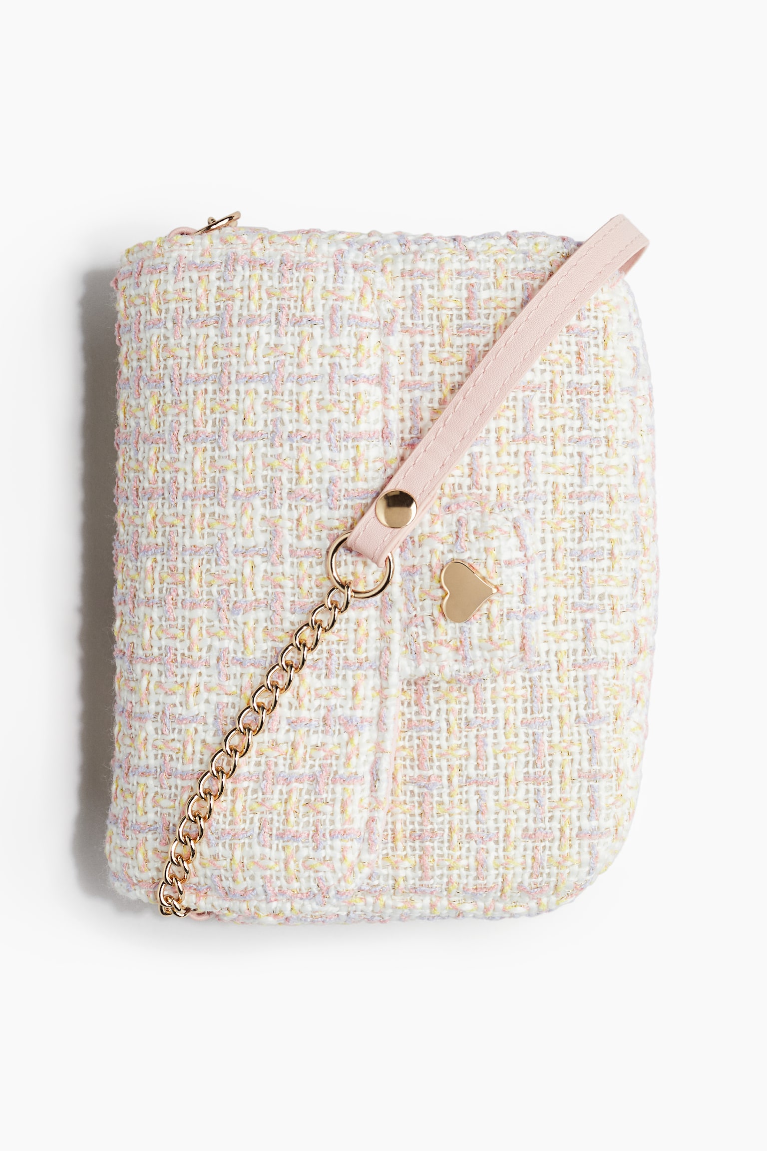 Quilted Shoulder Bag - Beige/Check/Pink/Gold colour/Powder pink - 1