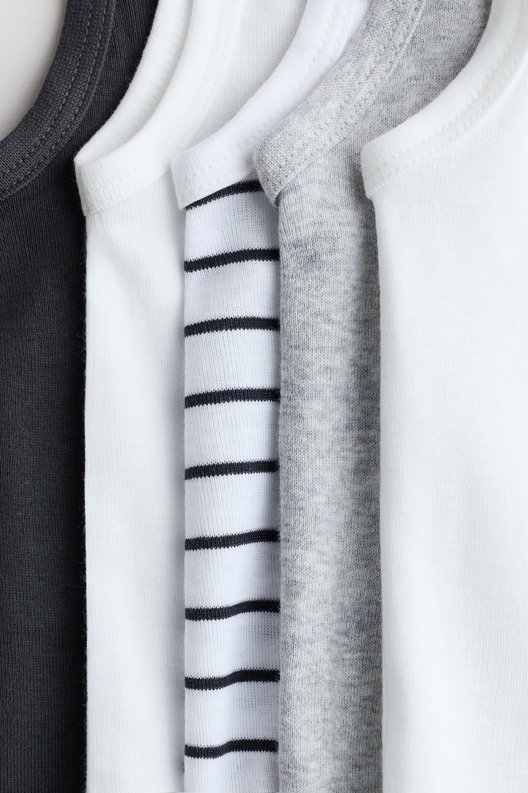 Grösseres Bild ansehen: 5er-Pack Baumwollbodys - Dunkelgrau/Gestreift - KINDER | H&M CH 2