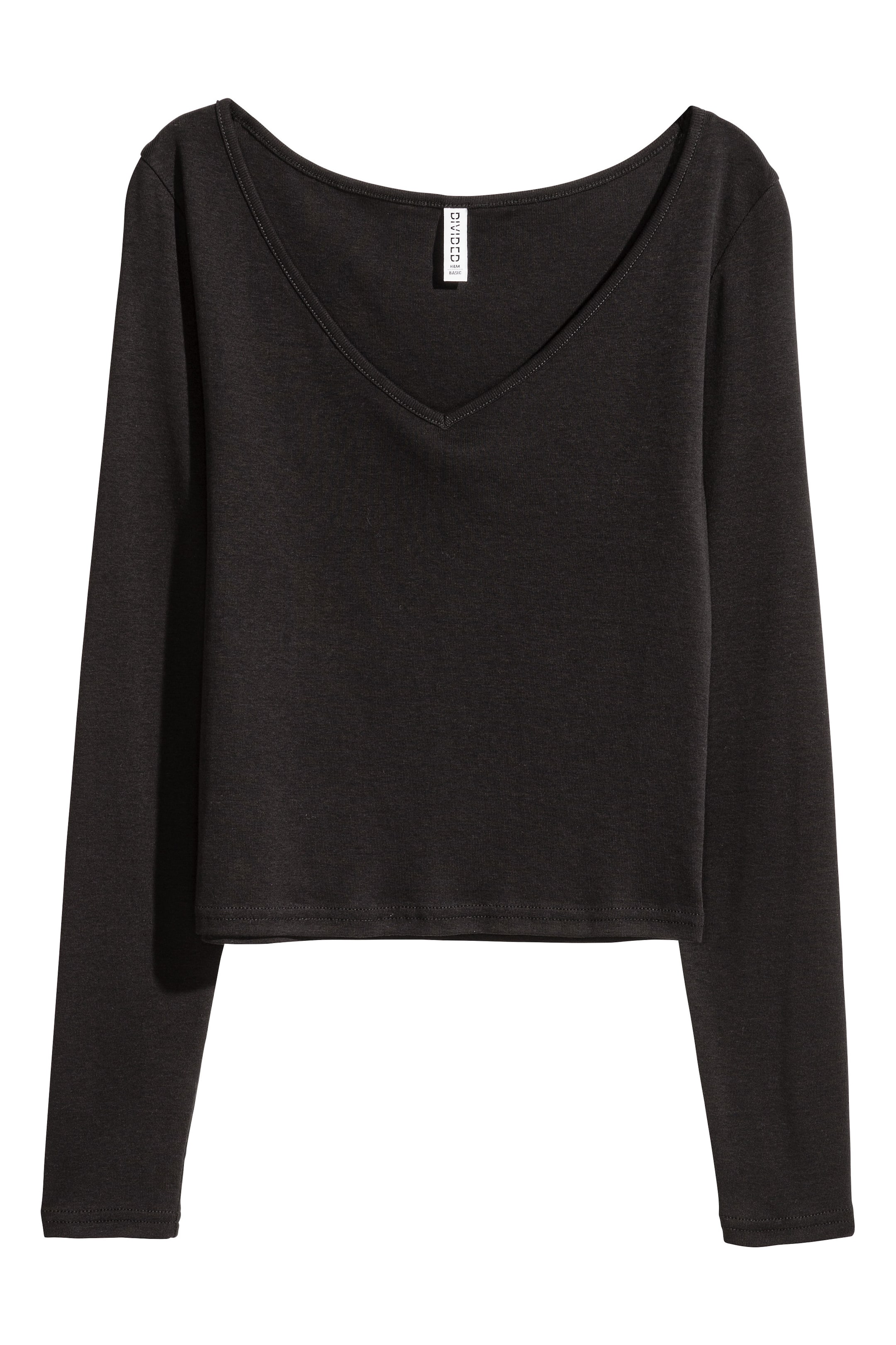 View larger image: V-neck jersey top - Black - Ladies | H&M 1