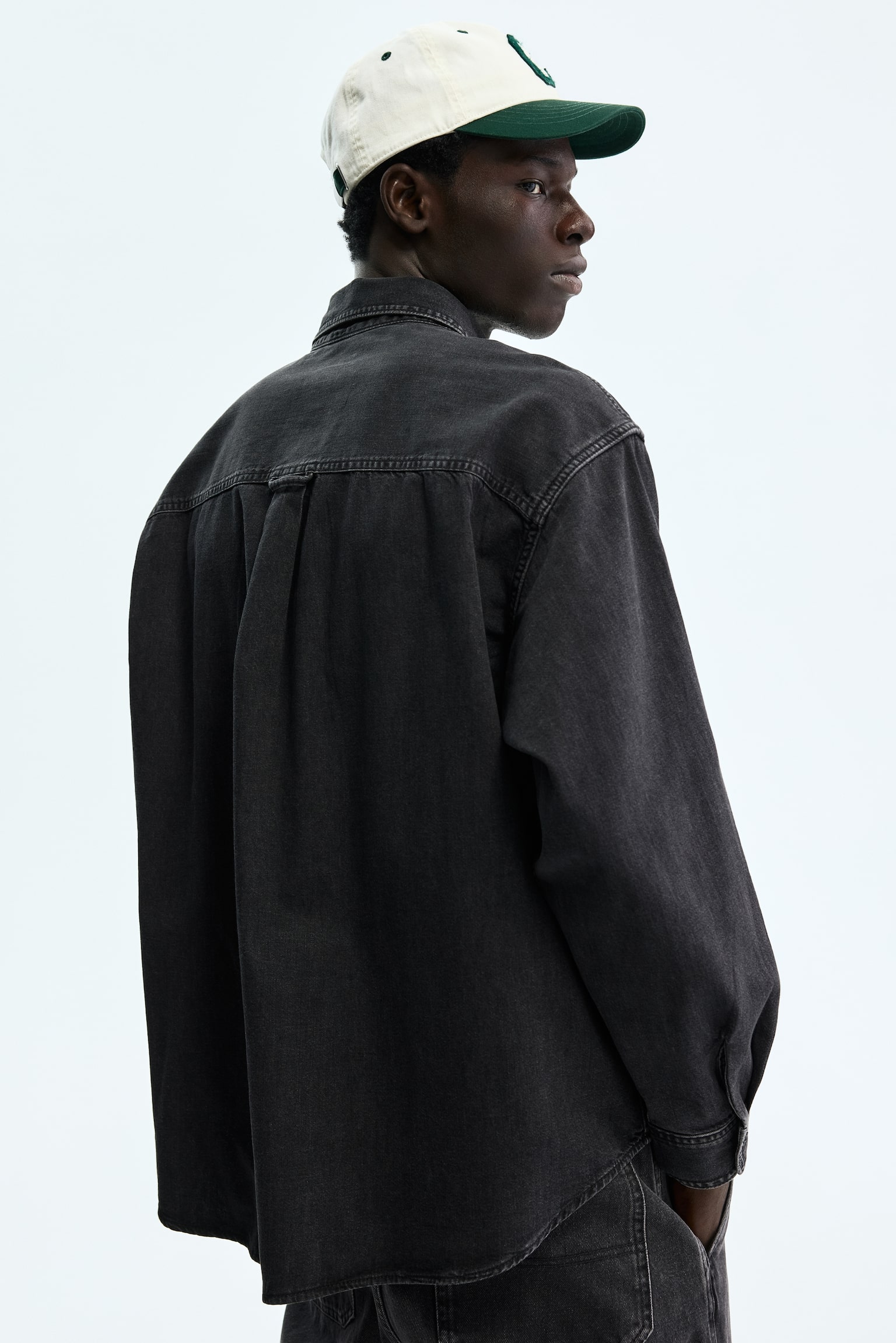 Džínsová košeľa Oversized Fit - Džínsová čierna/Džínsovomodrá - 3