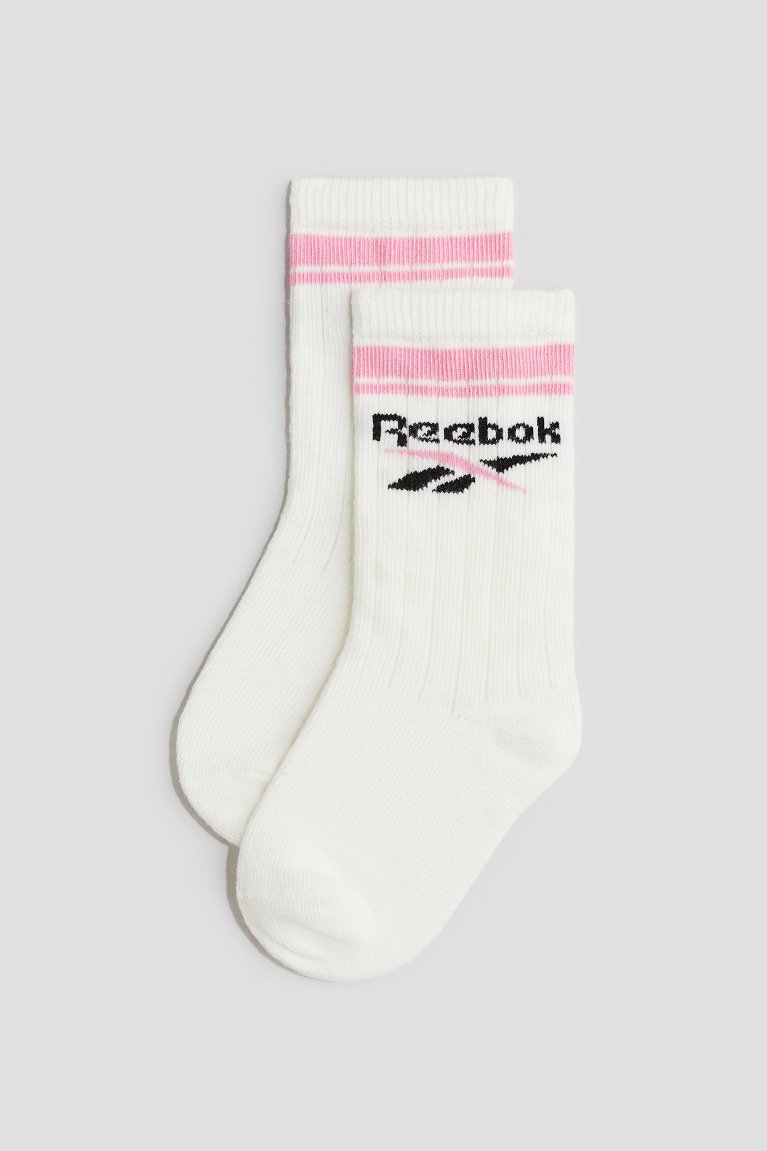 Motif-detail knee socks - White/Reebok - 1