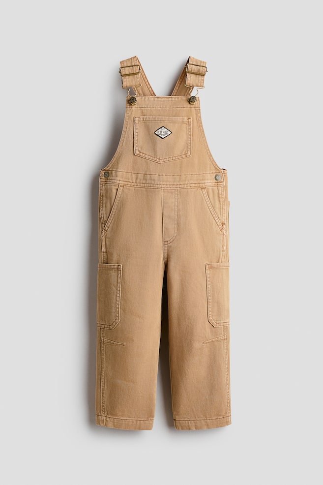Cotton Twill Overalls - Dark beige - 1