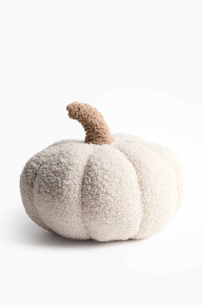 Coussin citrouille en tissu Teddy bear - Crème/citrouille - 1