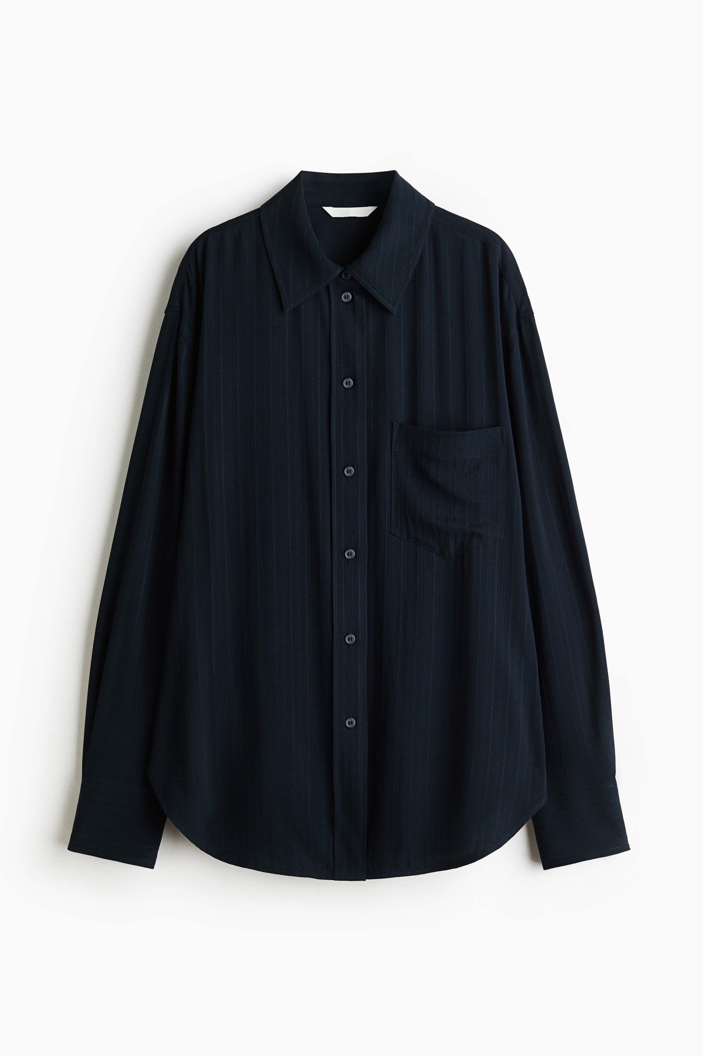 Oversized viscose shirt - Navy blue