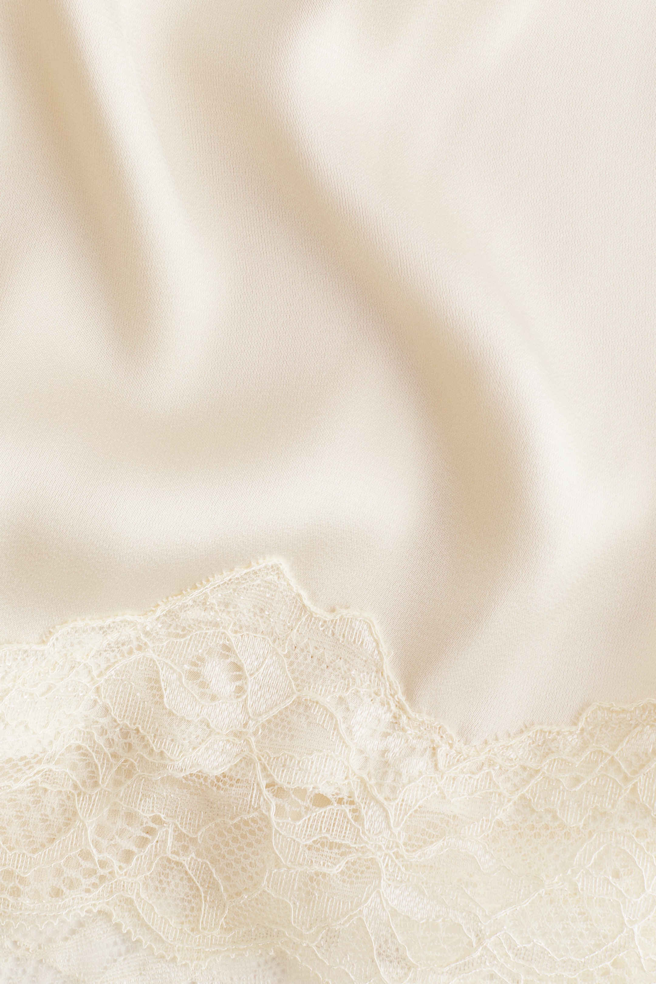 Lace-Trimmed Satin Shorts