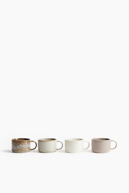 4-pack kopp i stengods