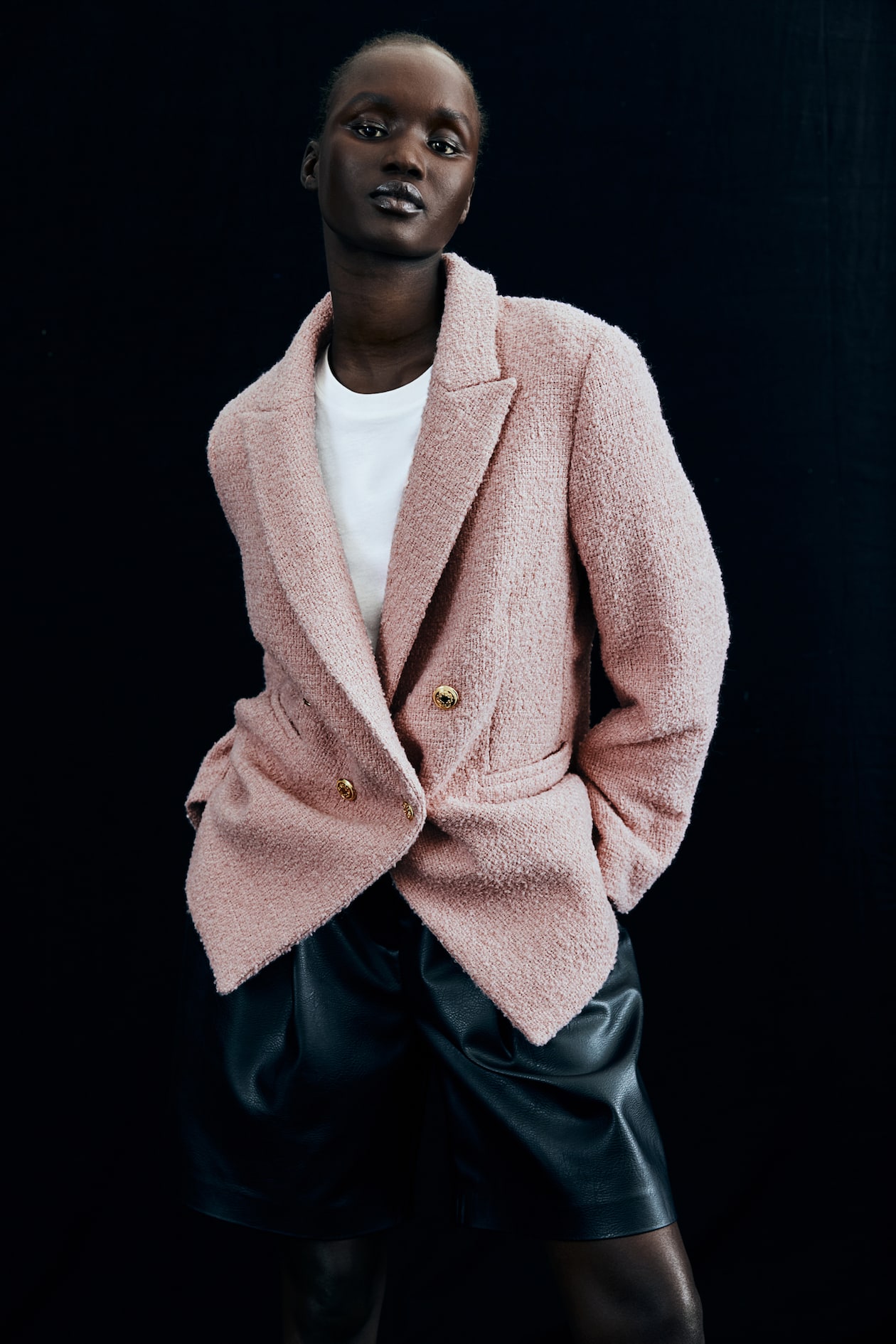 H And M Pink Blazer Textured Weave Blazer Light Pink Ladies H&M AU