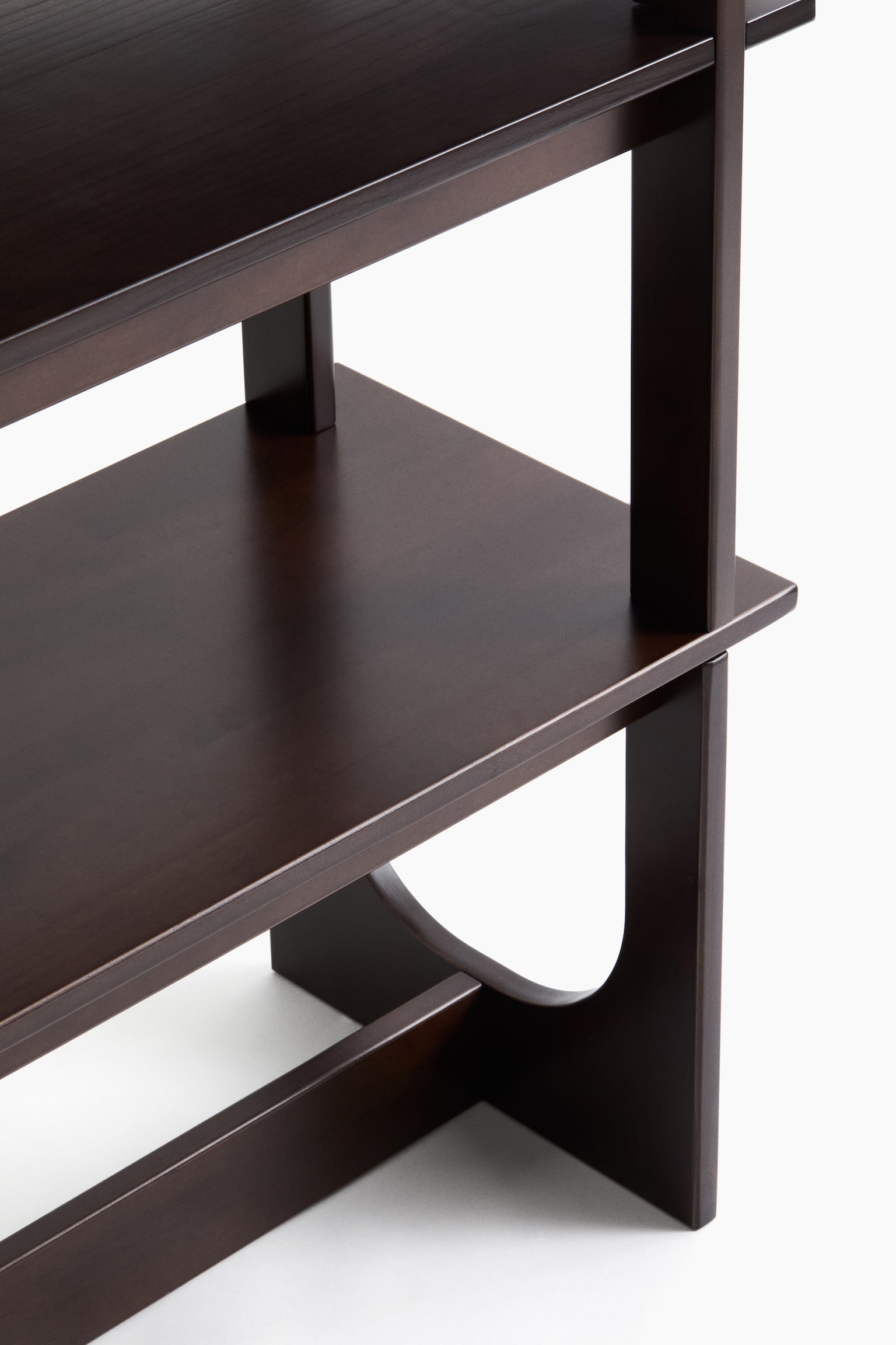 Wooden floor shelf - Dark brown/Light beige - 3