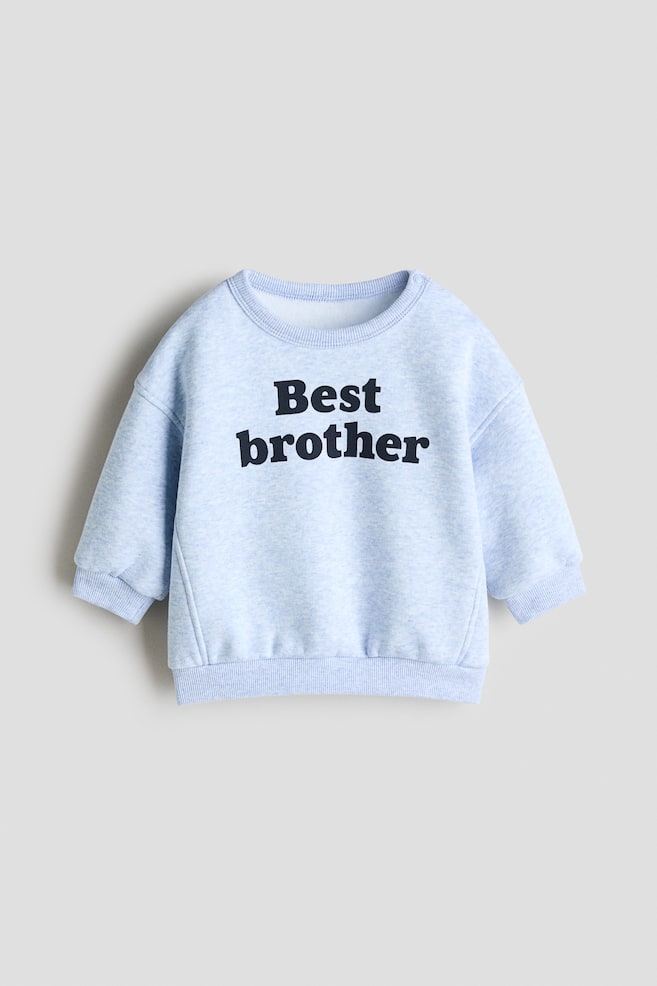 Printed Sweatshirt - Light blue/Best Brother/Light beige/Best Sister - 1