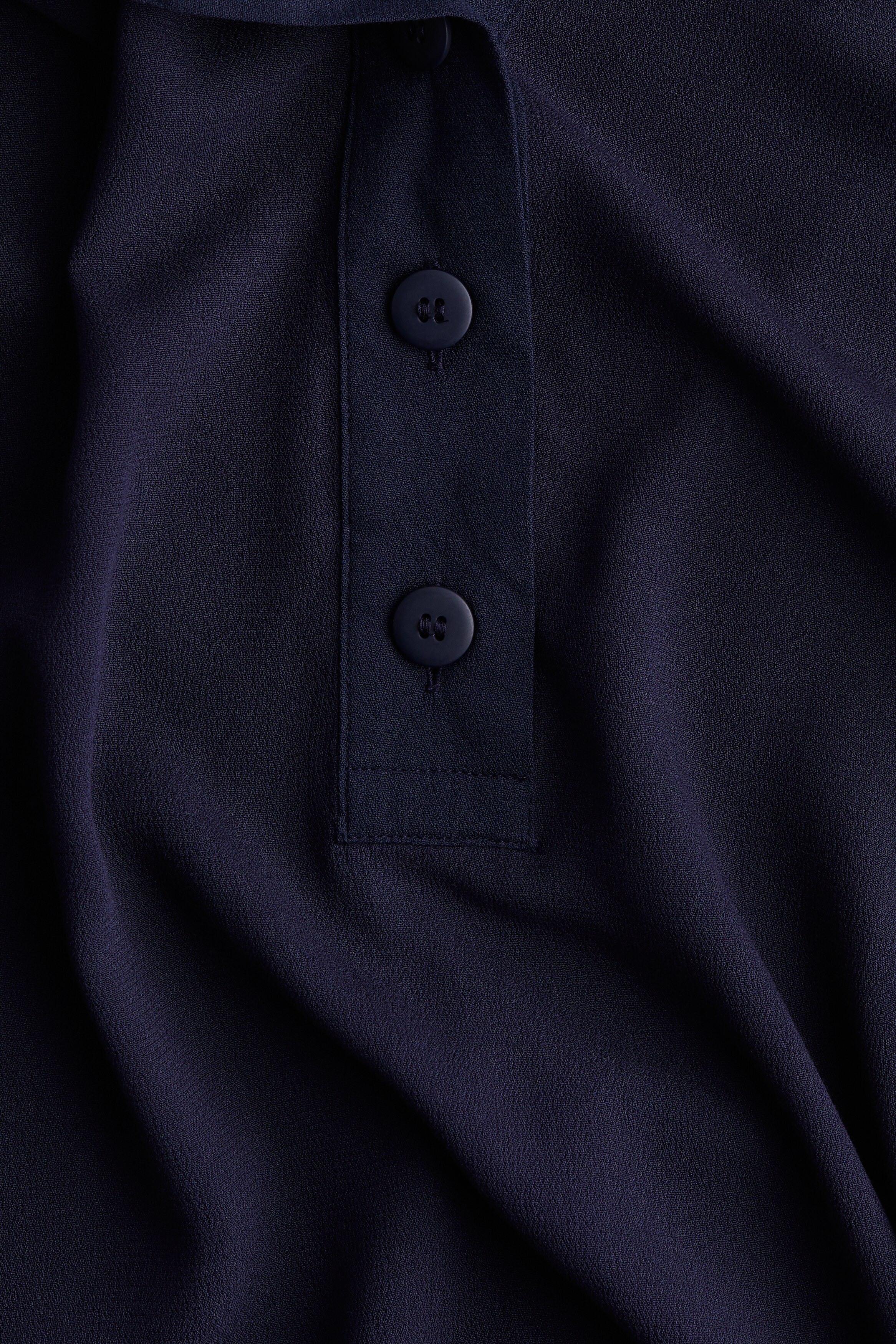 Sheer crêpe polo shirt