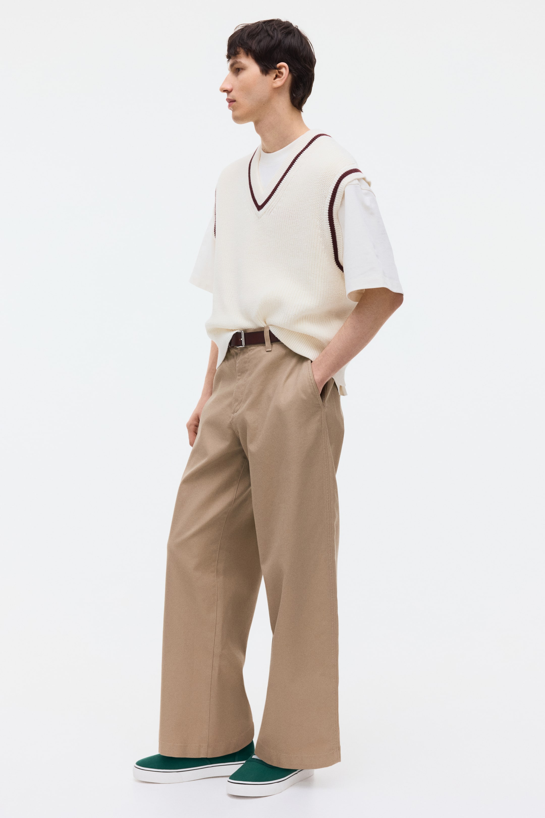 Мужские брюки H&M Loose-Fit Cotton Chinos — фото 3