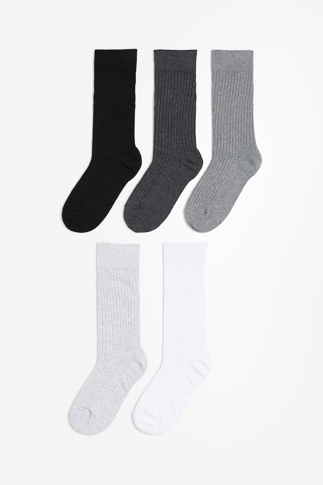 5-pack socks - Black/Grey/White - 1