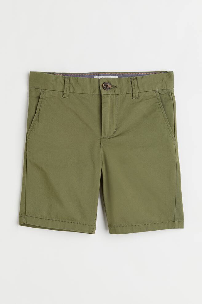Cotton chino shorts - Khaki green/Beige/Navy blue/Mint green