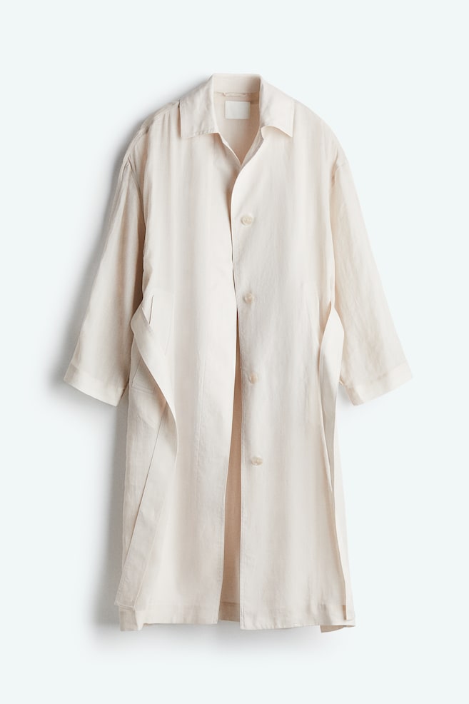 Trenchcoat aus Ramie - Hellbeige - 1