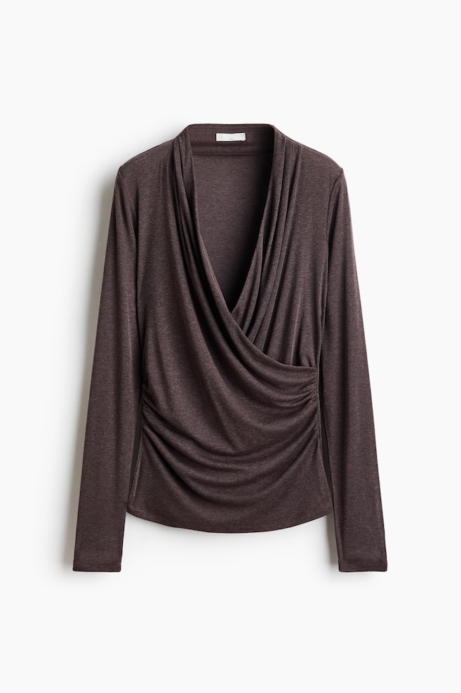 MAMA Nursing Top - Dark brown melange/Black - 1