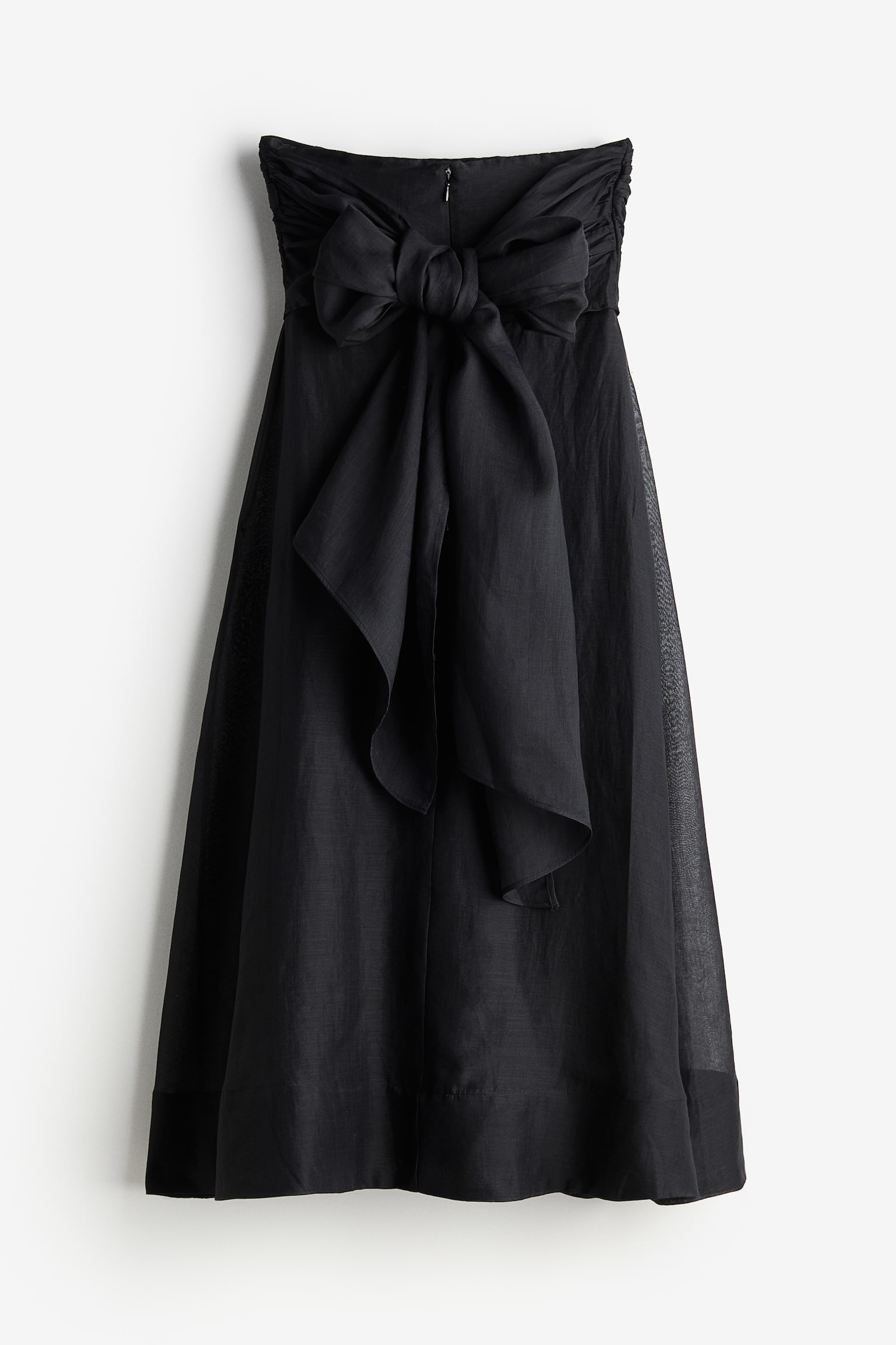 Robe bandeau en ramie - Noir - 3