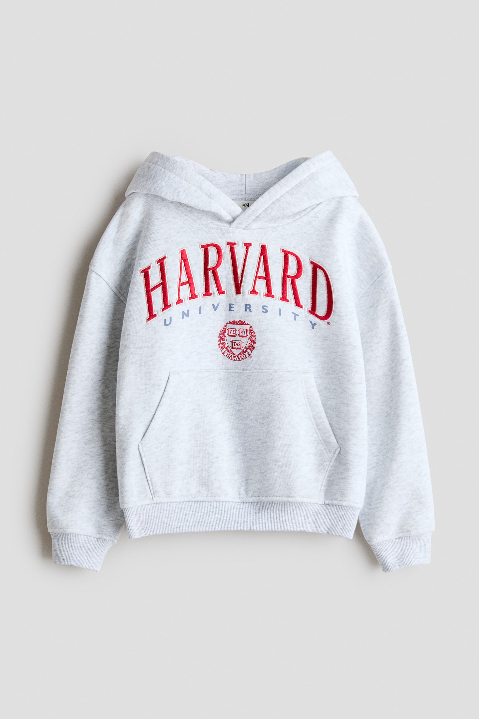 Embroidered hoodie - Light grey/Harvard University