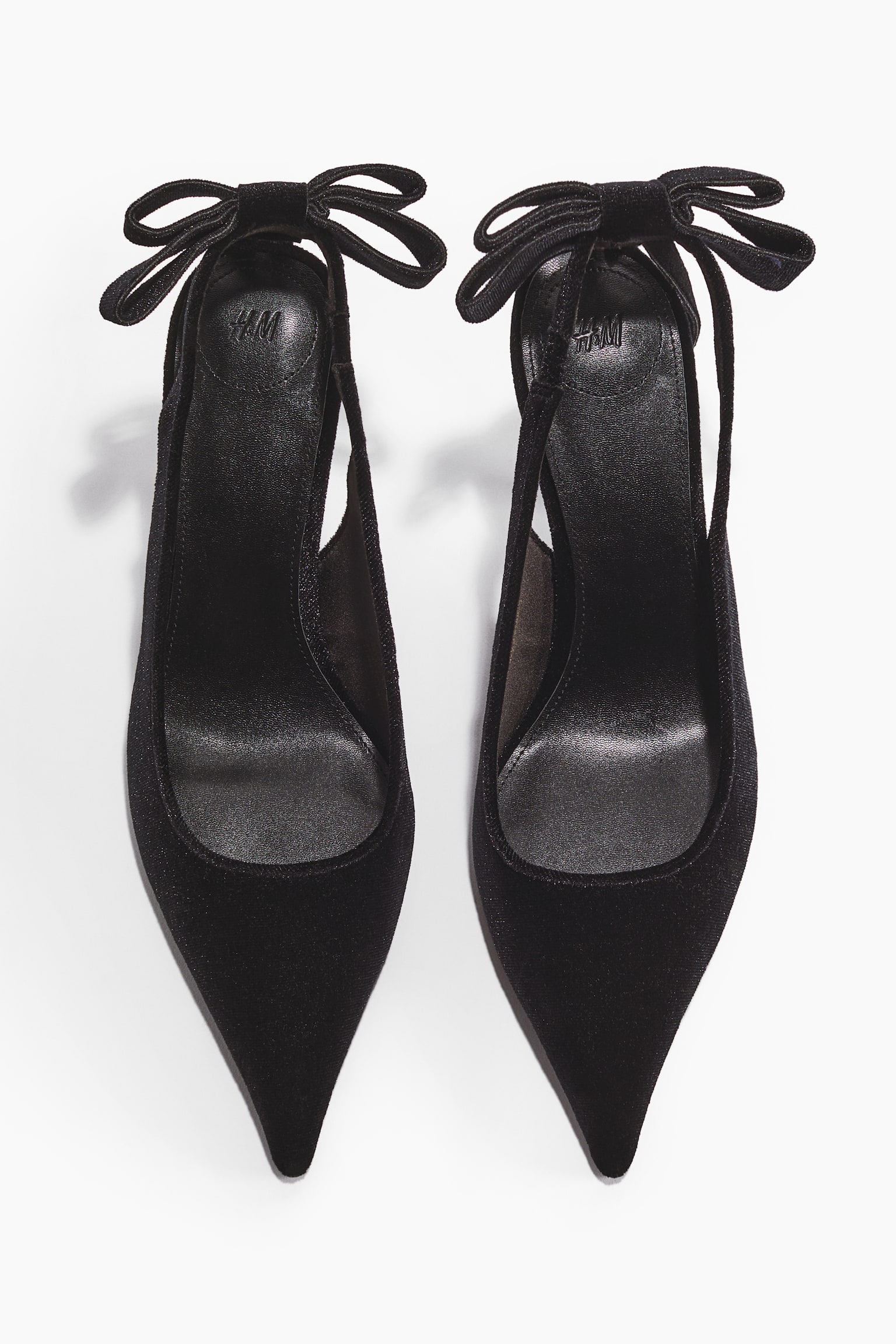 Bow-detail pointed slingbacks - Black - 2