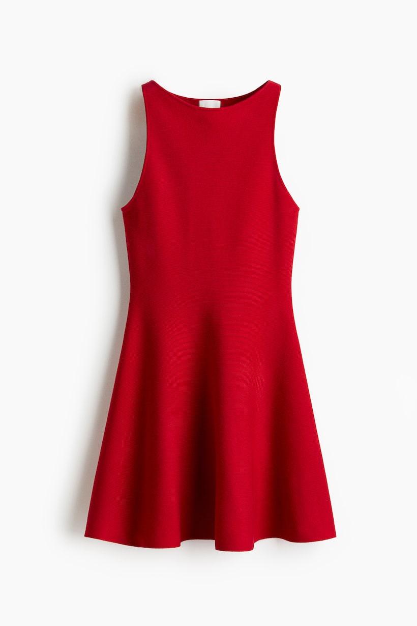 red skater dress h&m H&M RED LACE SKATER DRESS SIZE 4