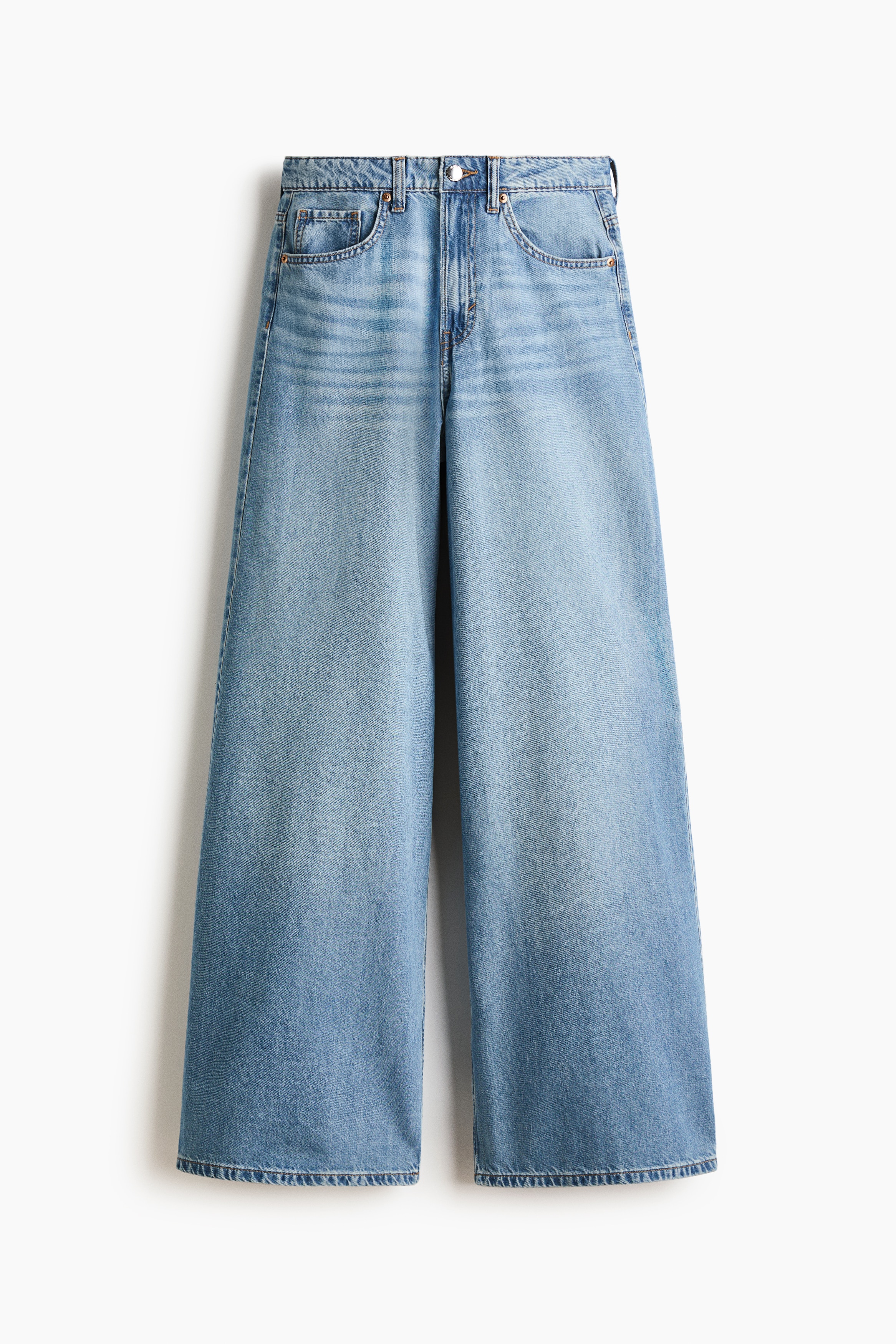 Wide High Waist Jeans - Bleu denim/Bleu denim foncé/Bleu denim/Bleu denim clair/Blanc