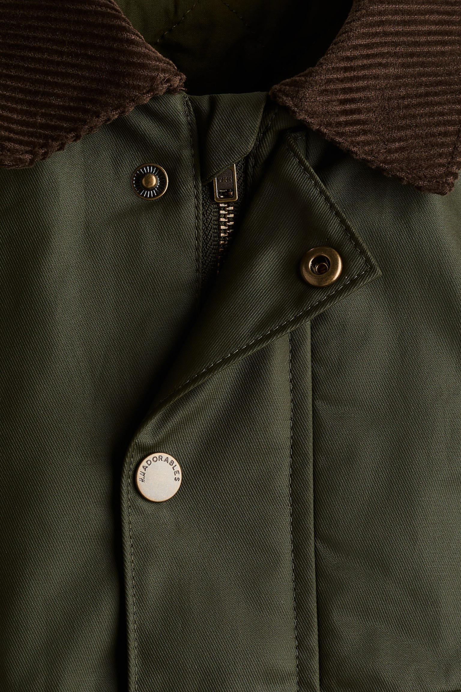 Детская куртка H&M Waxed Cotton, цвет: Тёмный хаки зелёный — фото 5