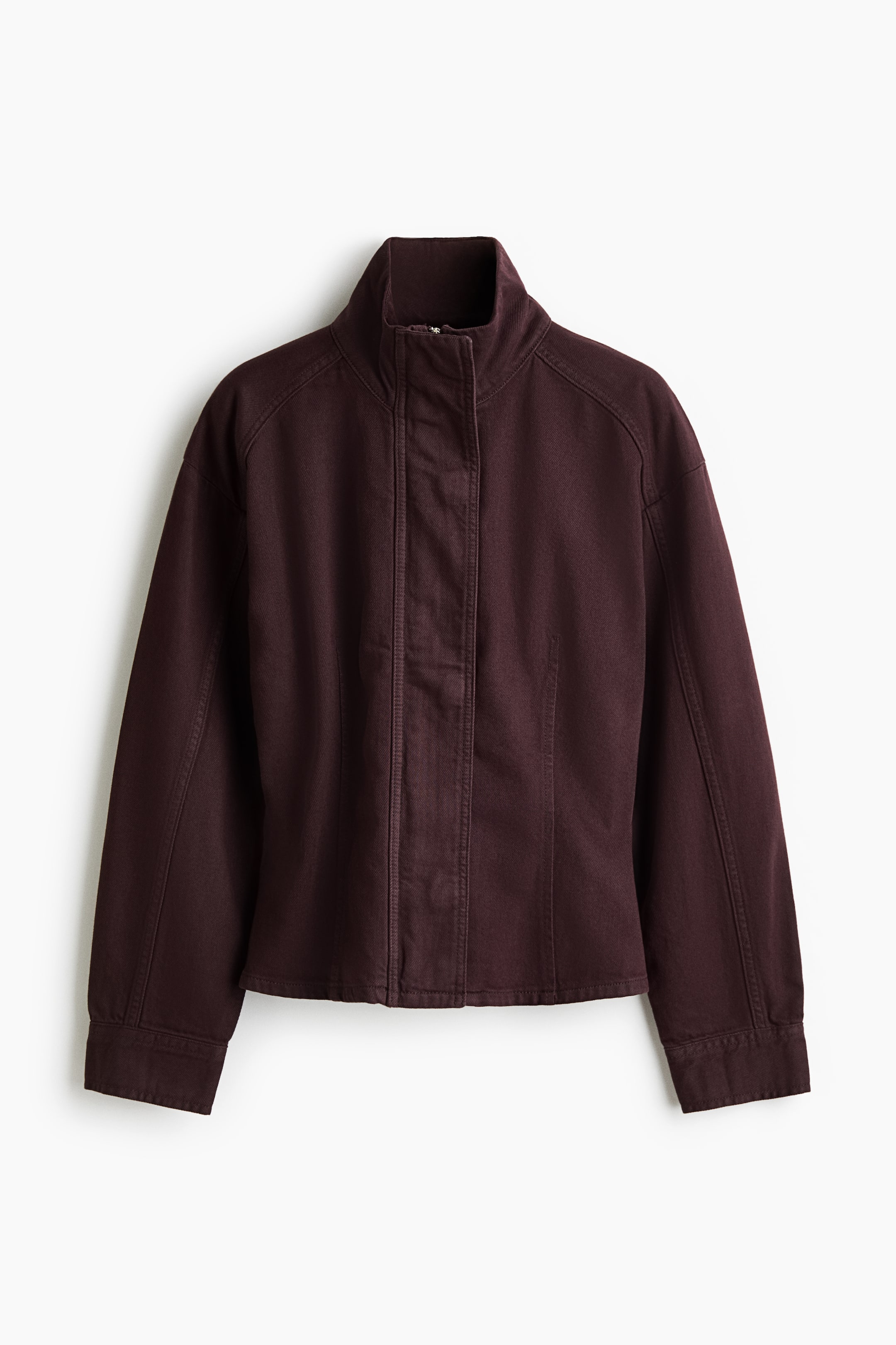 View larger image: Stand-collar denim jacket - Dark rust brown - Ladies | H&M 1