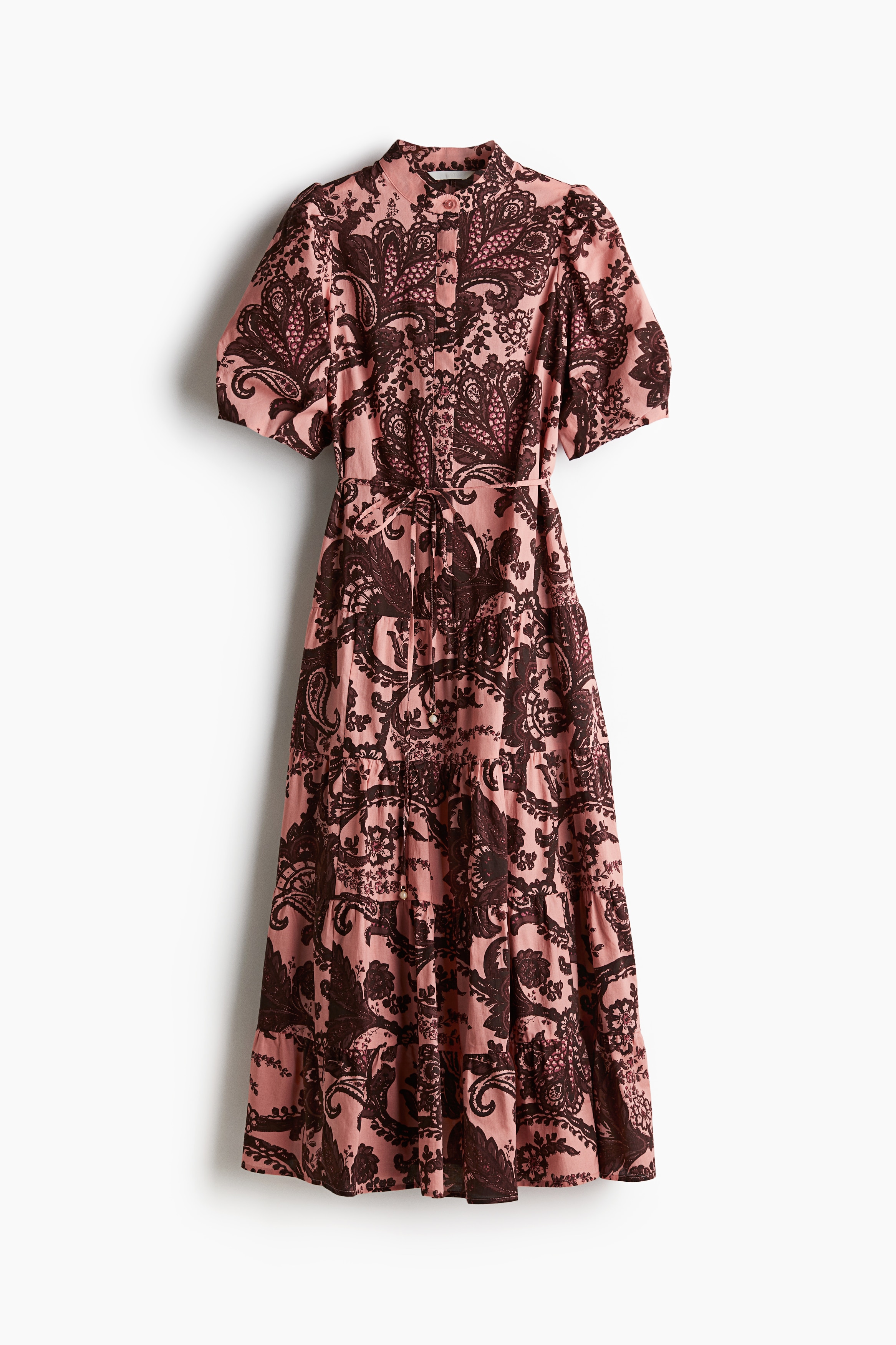 Lange katoenen jurk - Roze/paisleydessin/Blauw/paisleydessin/Wit/dessin/Groen/bloemen/Wit/bloemen/Roze/bloemen