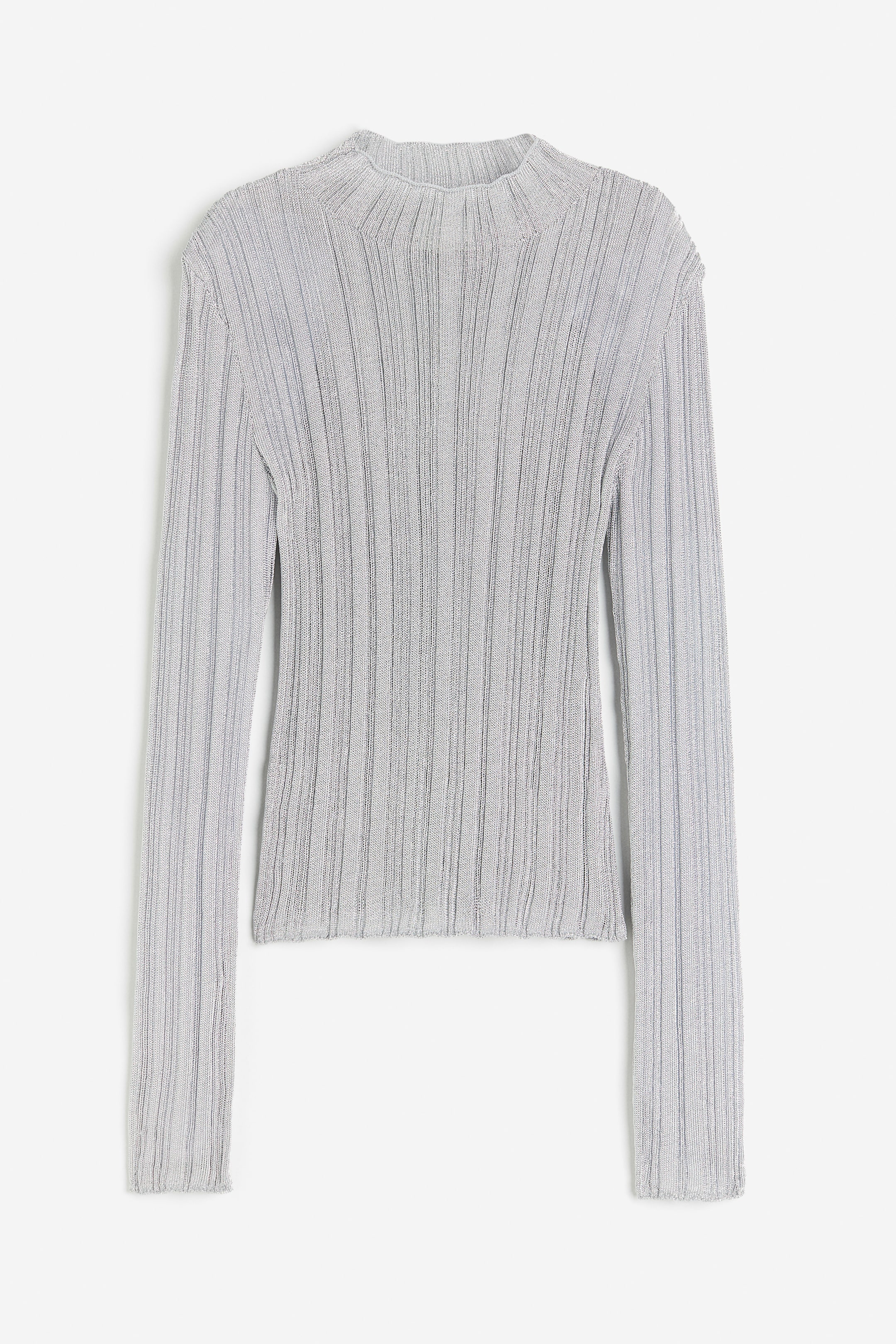 Shimmery Rib-knit Sweater