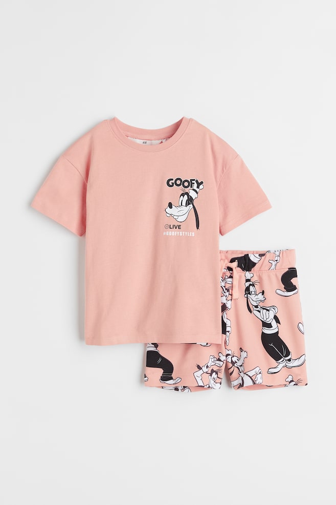 2-piece T-shirt and shorts set - Apricot/Goofy/Dark grey/Paw Patrol