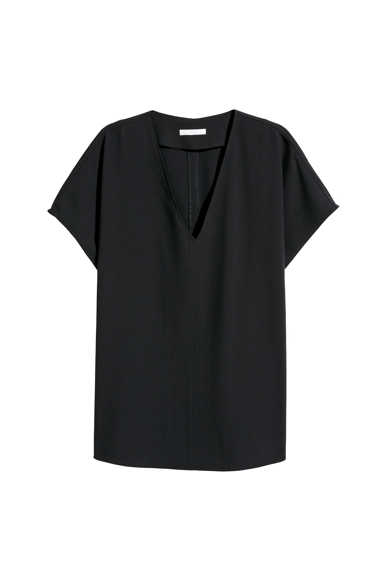 V-neck blouse - V-neck - Short sleeve - Black - Ladies | H&M GB