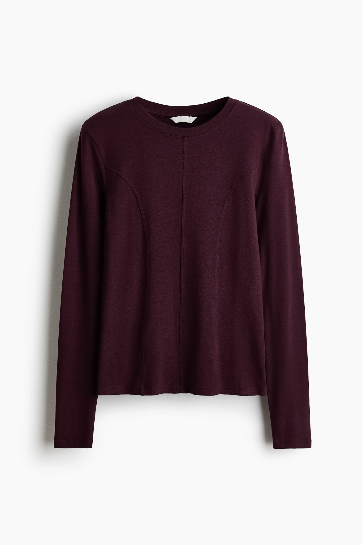 Long-sleeved jersey top - Dark purple/Black/White